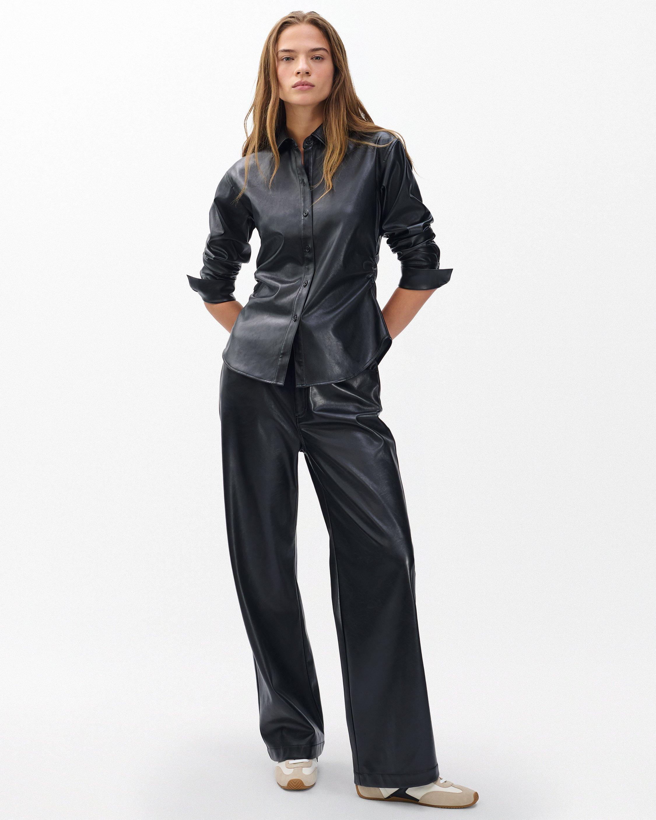 Leah Faux Leather Shirt image number 3