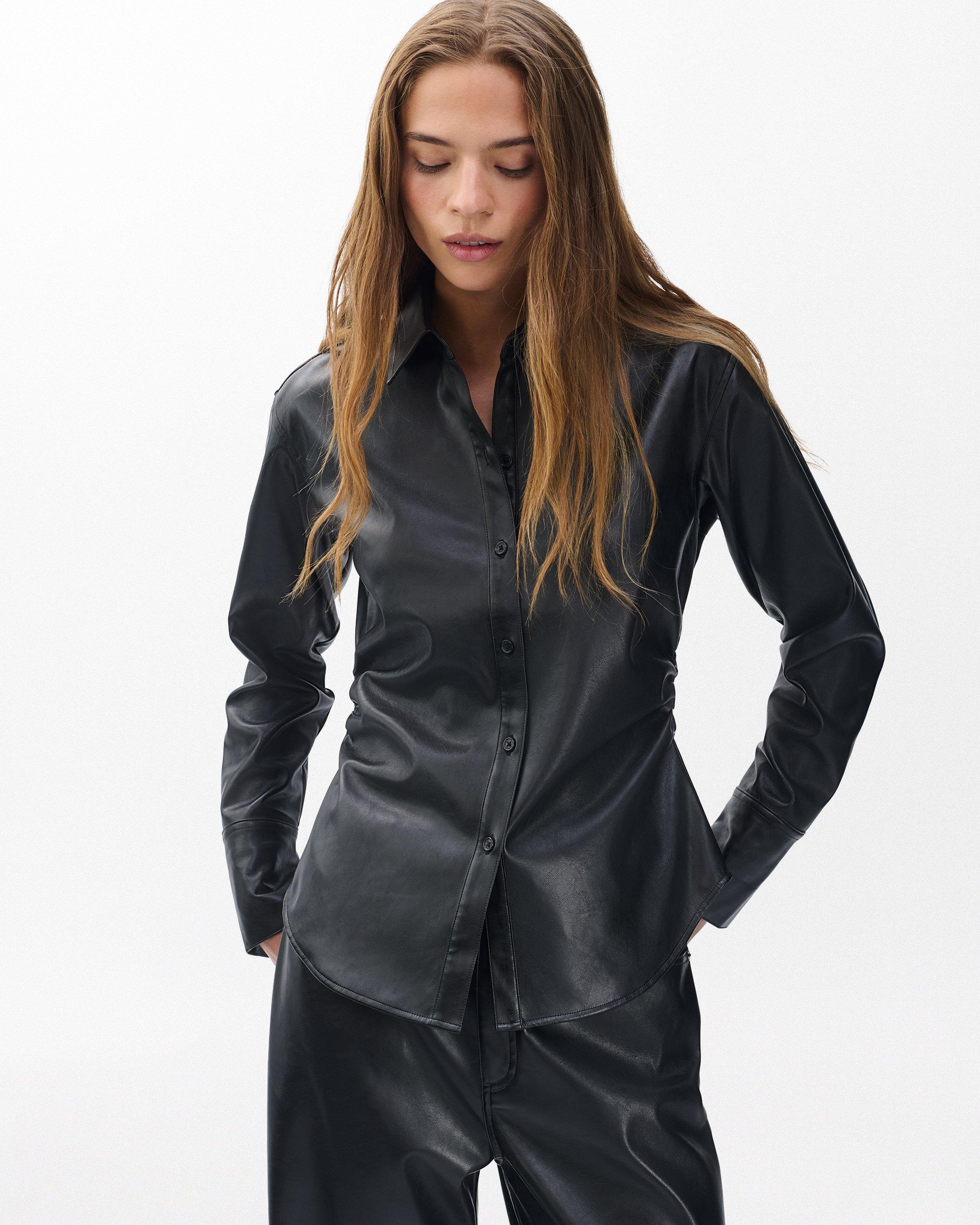 Leah Faux Leather Shirt image number 4