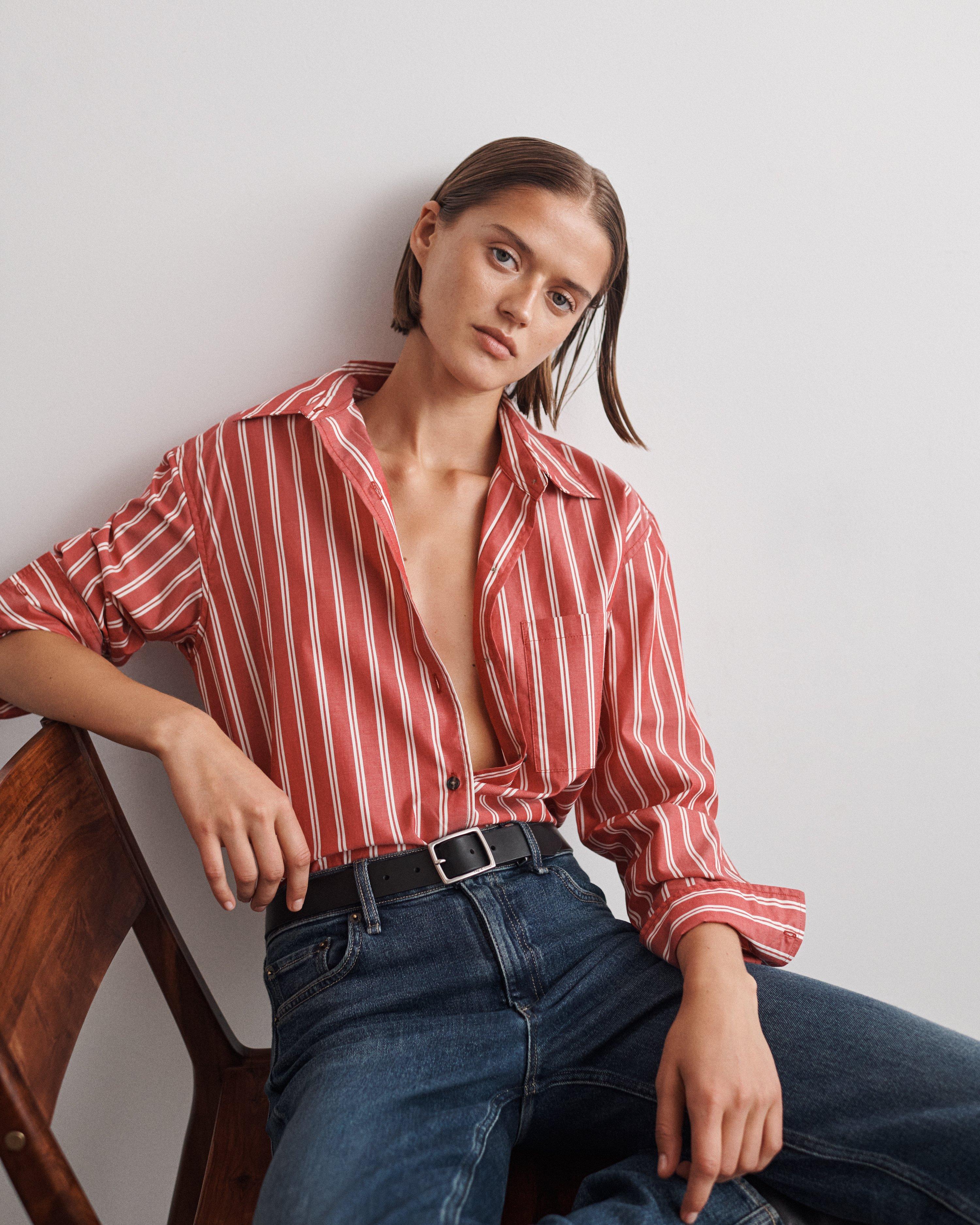 Connie Striped Poplin Shirt image number 6