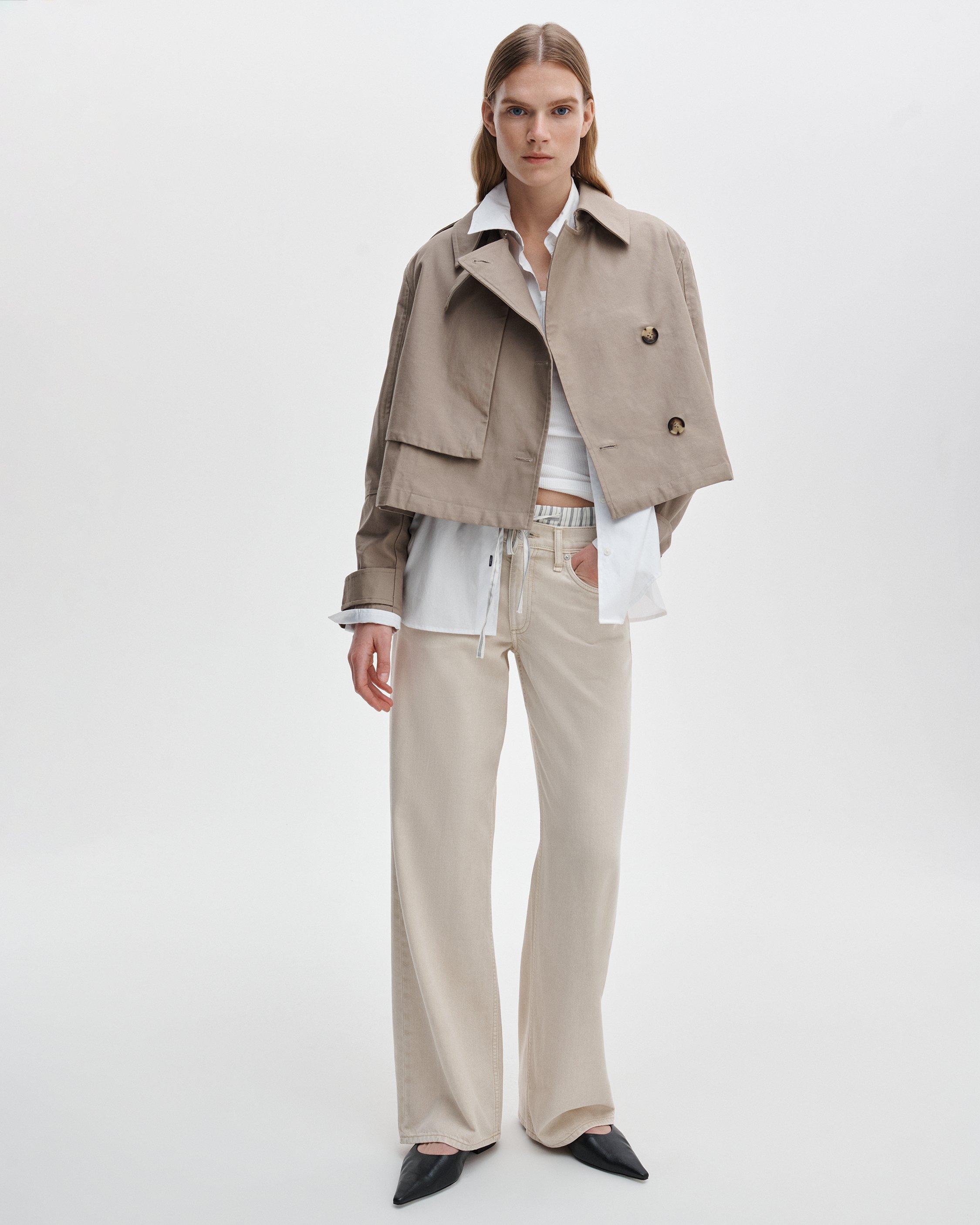 Jamie Cropped Trench Coat - image 3