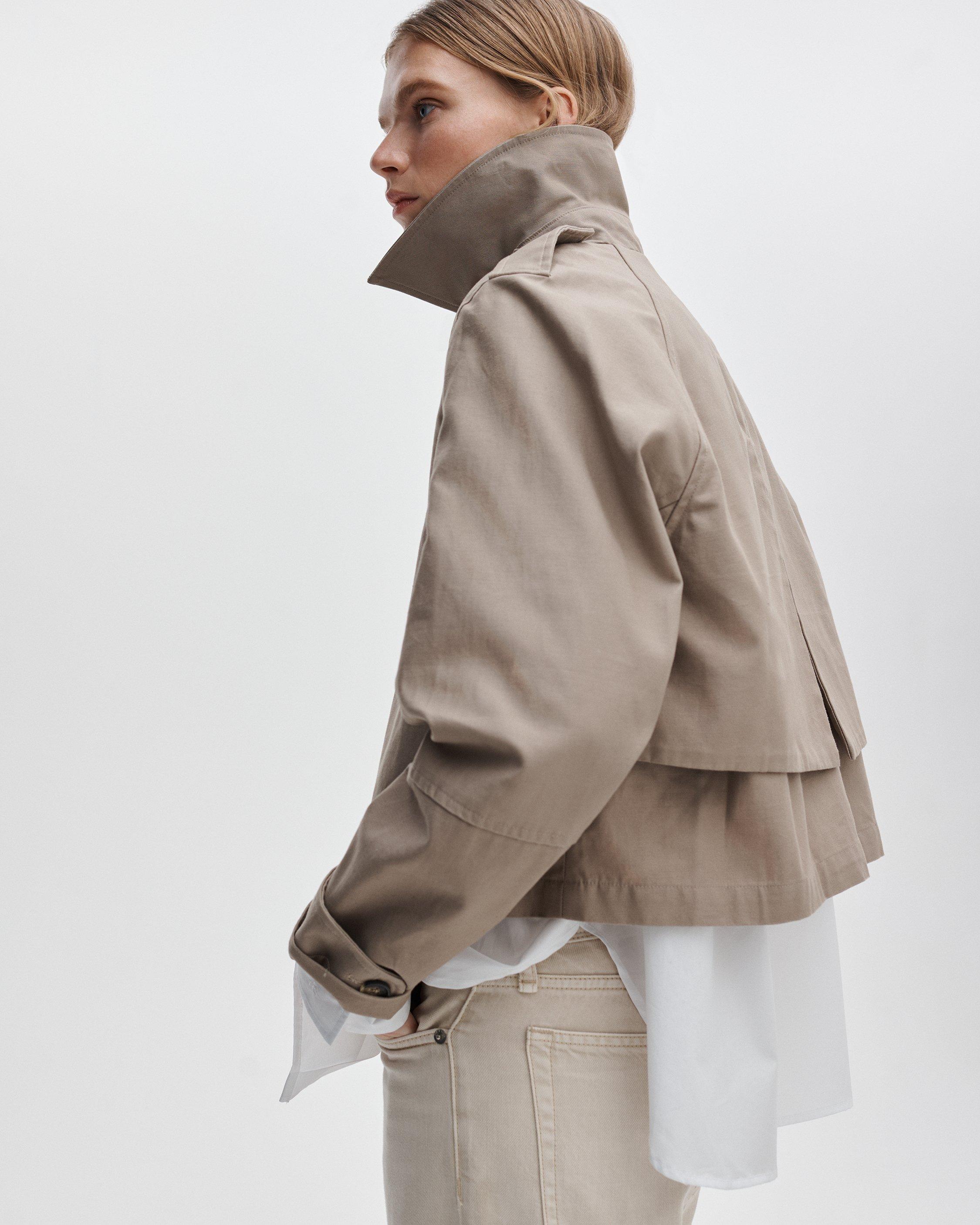 Jamie Cropped Trench Coat image number 6