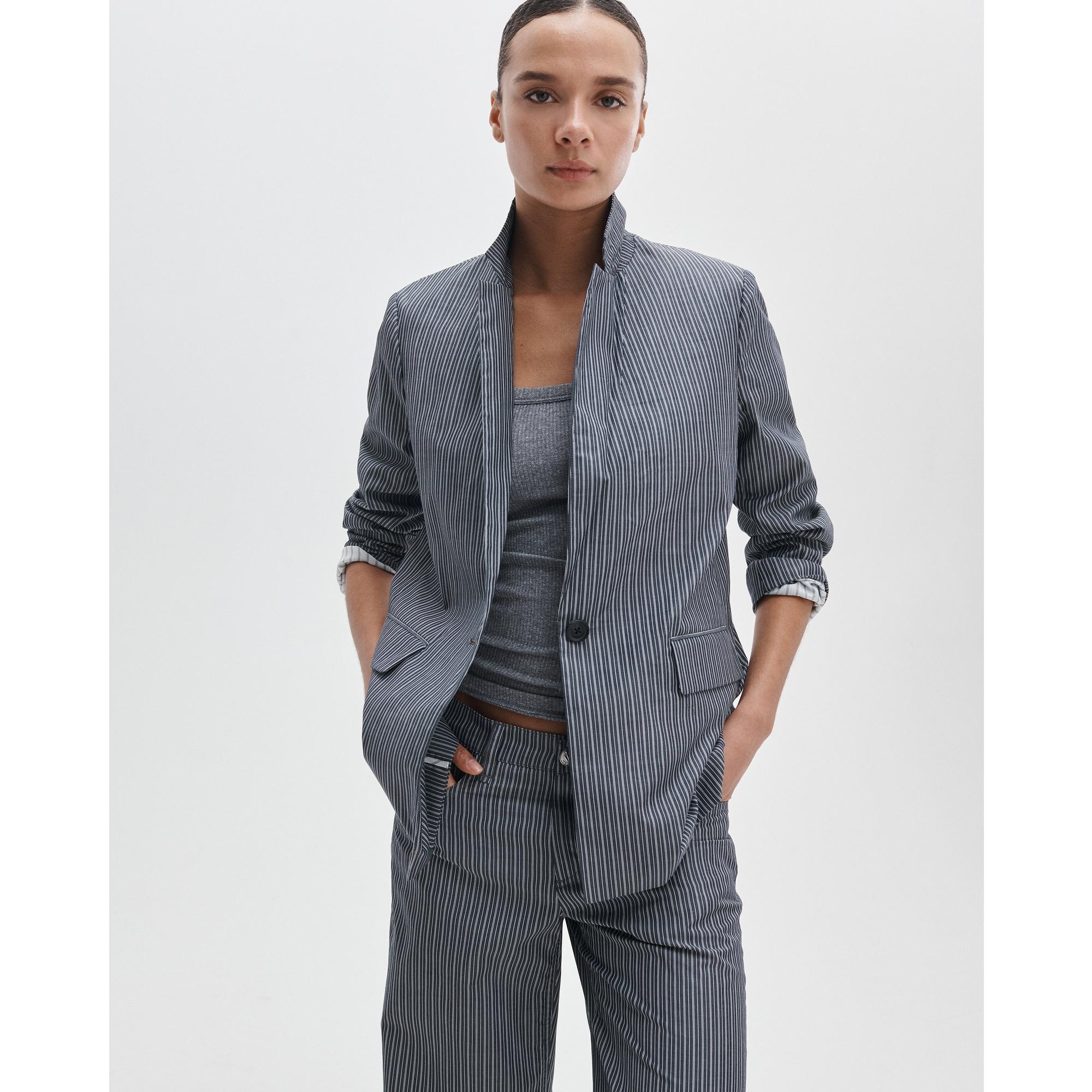 Jennie Striped Poplin Blazer