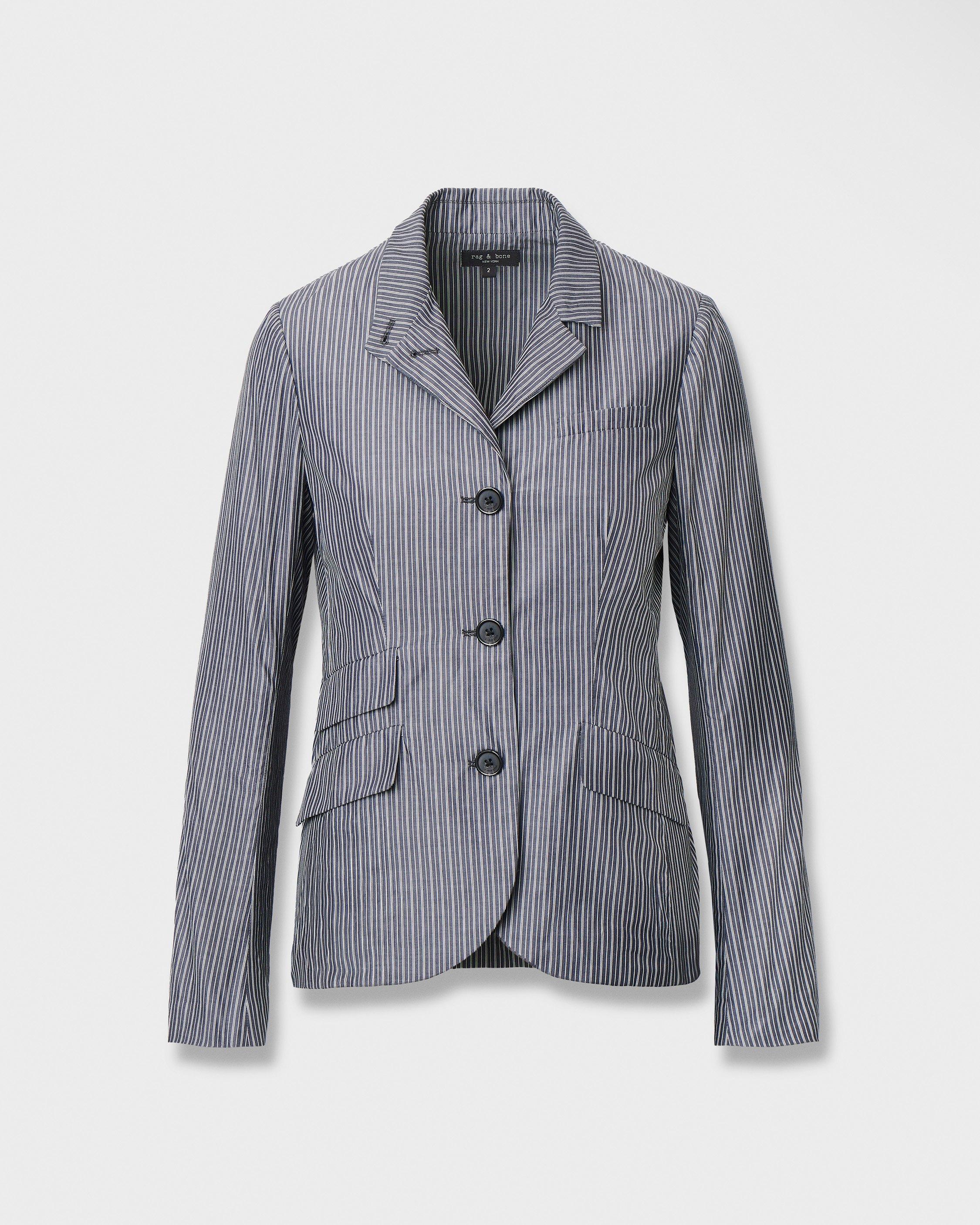 Jennie Striped Poplin Blazer image number 2