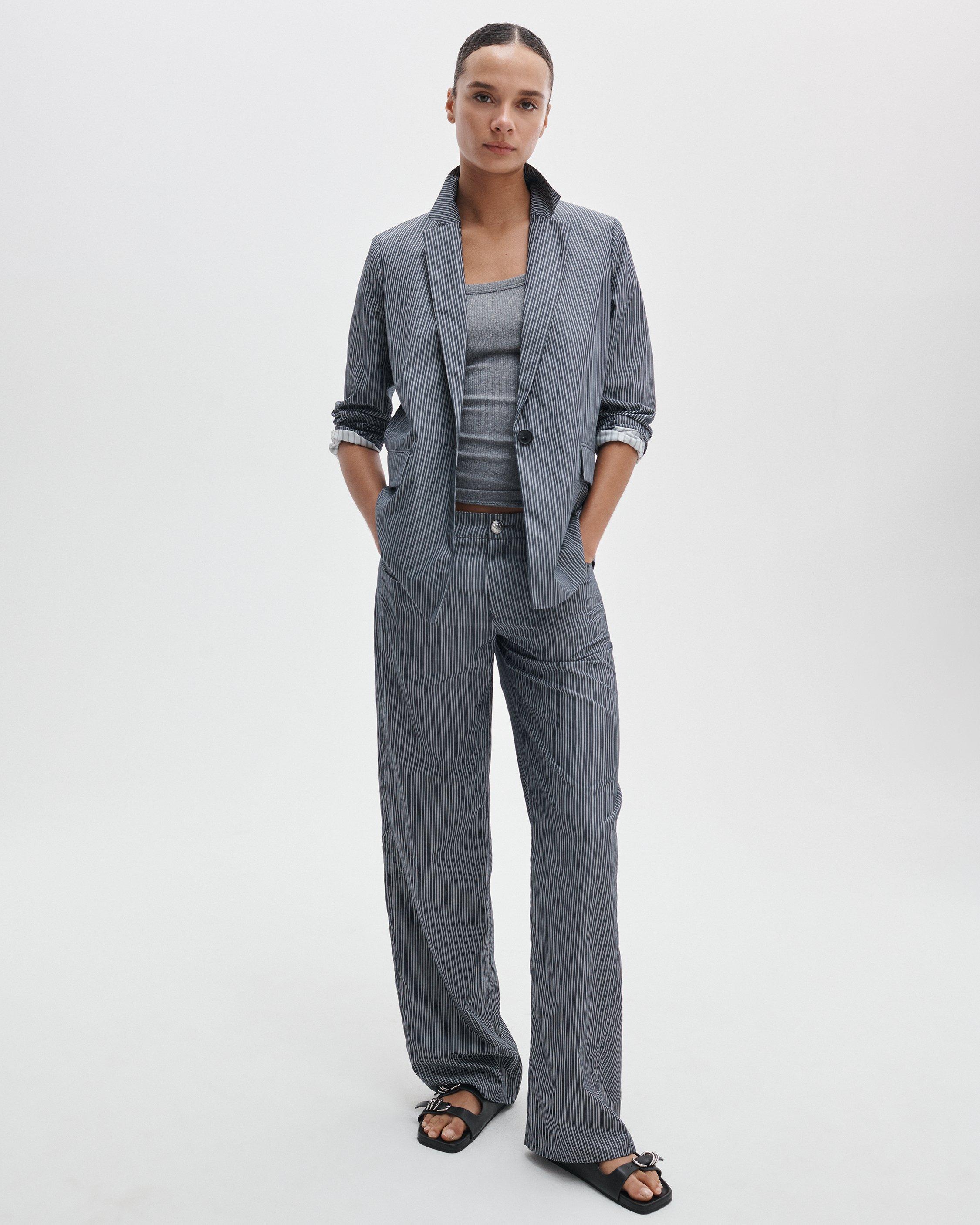 Jennie Striped Poplin Blazer image number 3