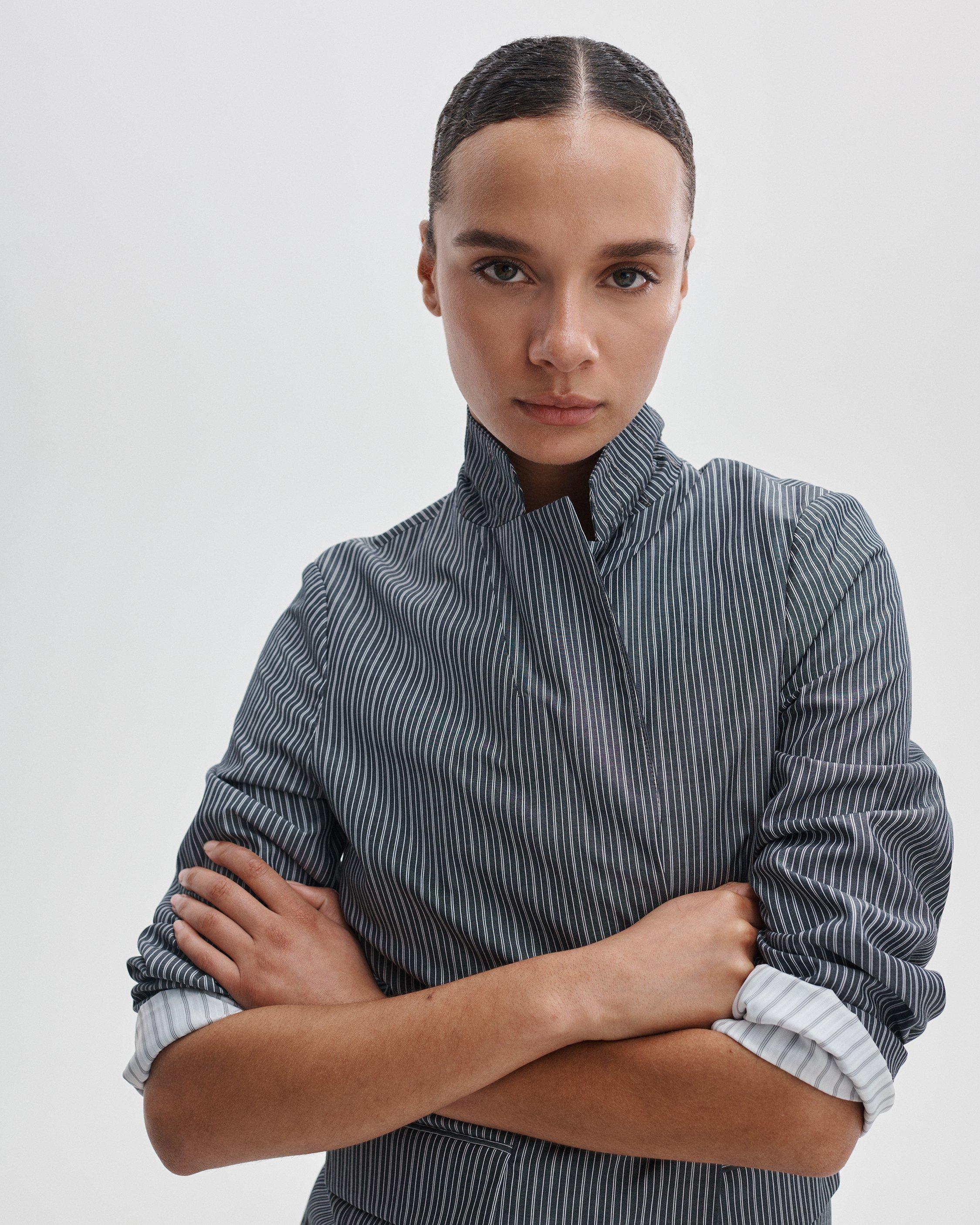 Jennie Striped Poplin Blazer image number 5