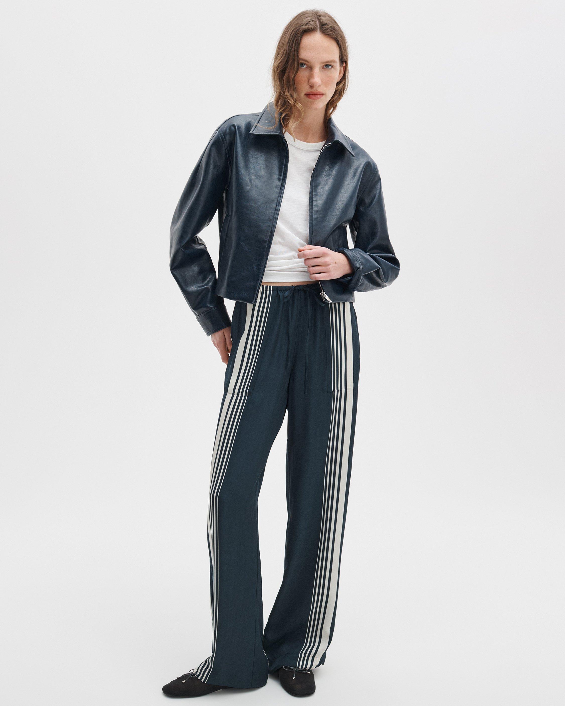 Claire Striped Silk-Blend Pant image number 1