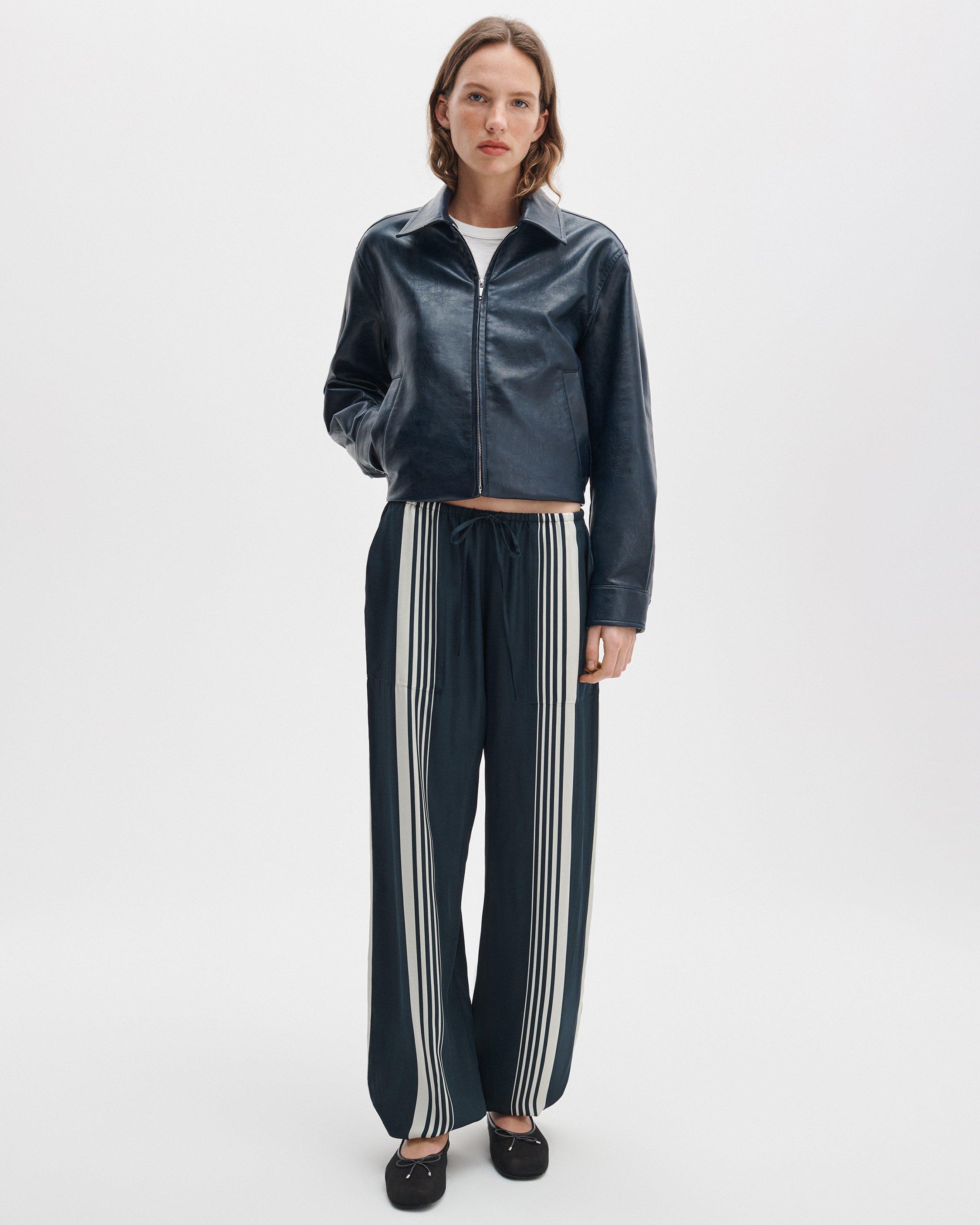 Claire Striped Silk-Blend Pant image number 6
