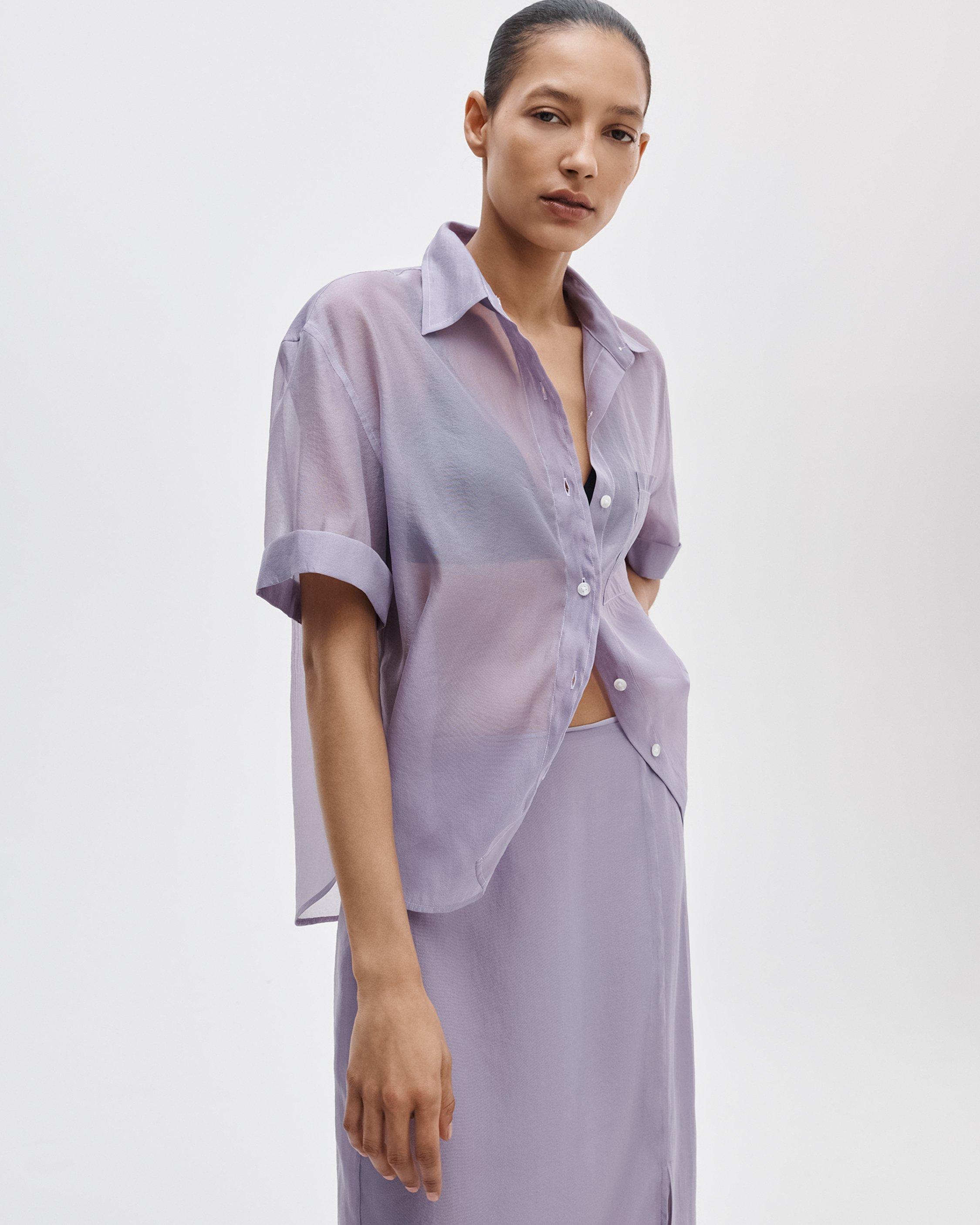 rag & bone Connie Organza Women Shirt - Lilac