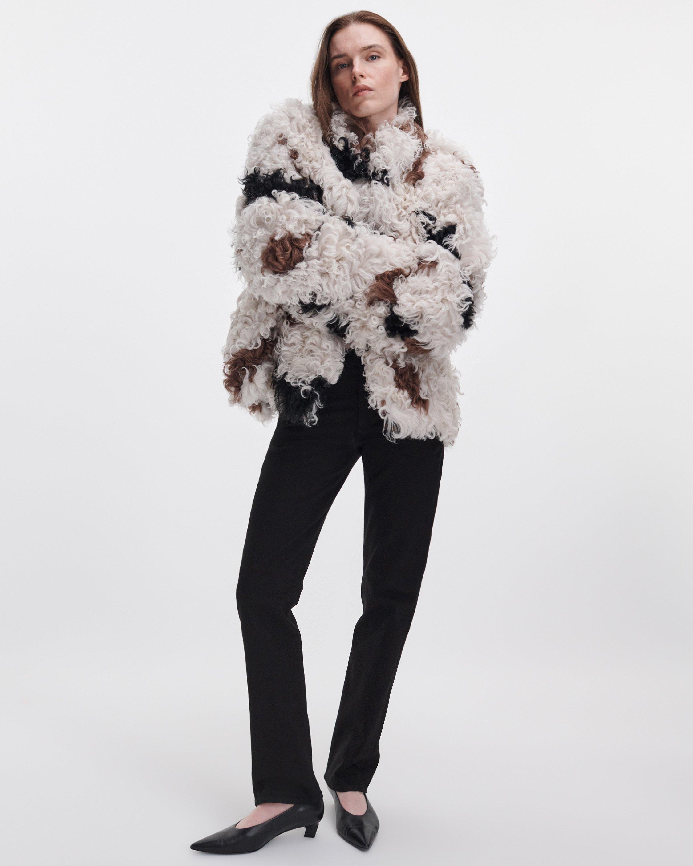 Lori Patchwork Shearling Coat image number 3
