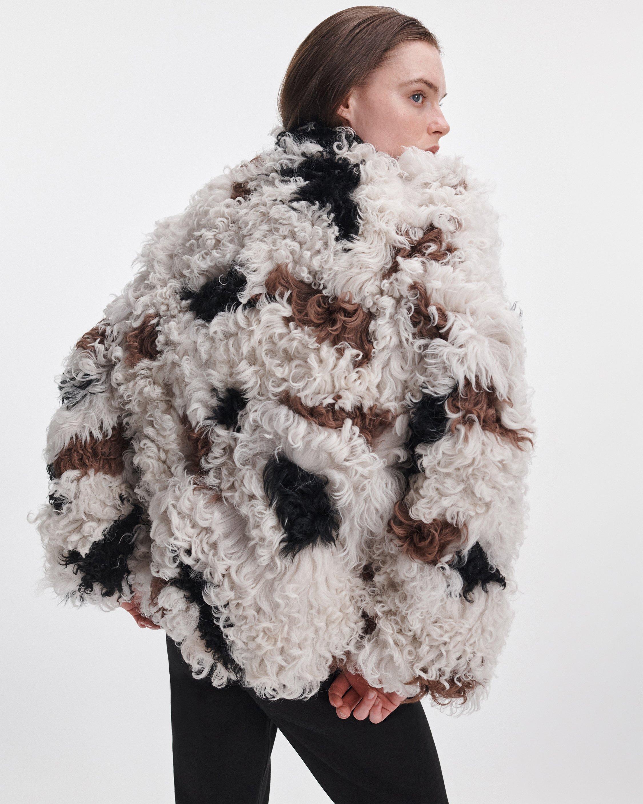 Lori Patchwork Shearling Coat image number 5
