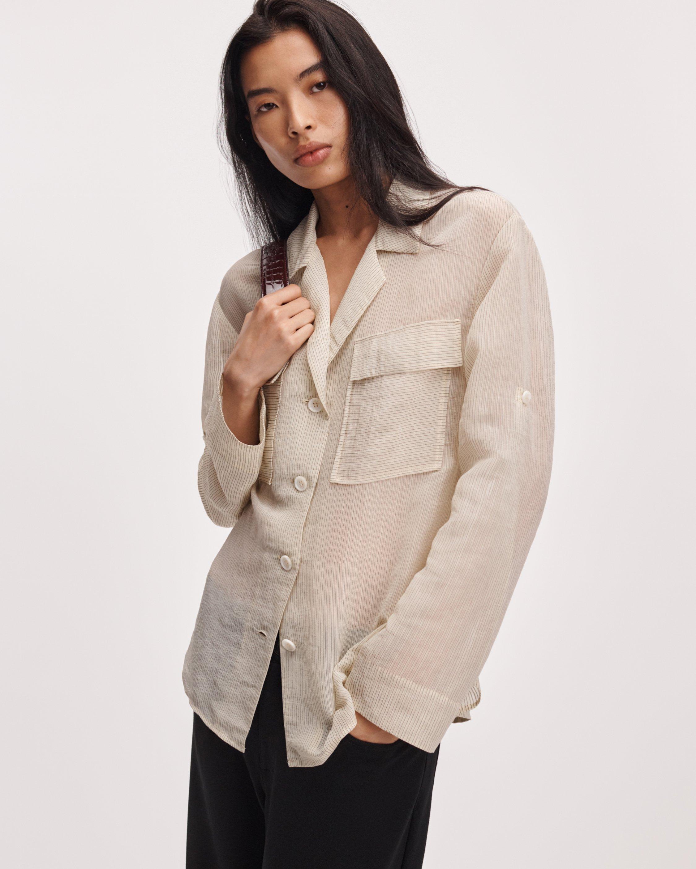Sonny Striped Organza Blouse image number 1