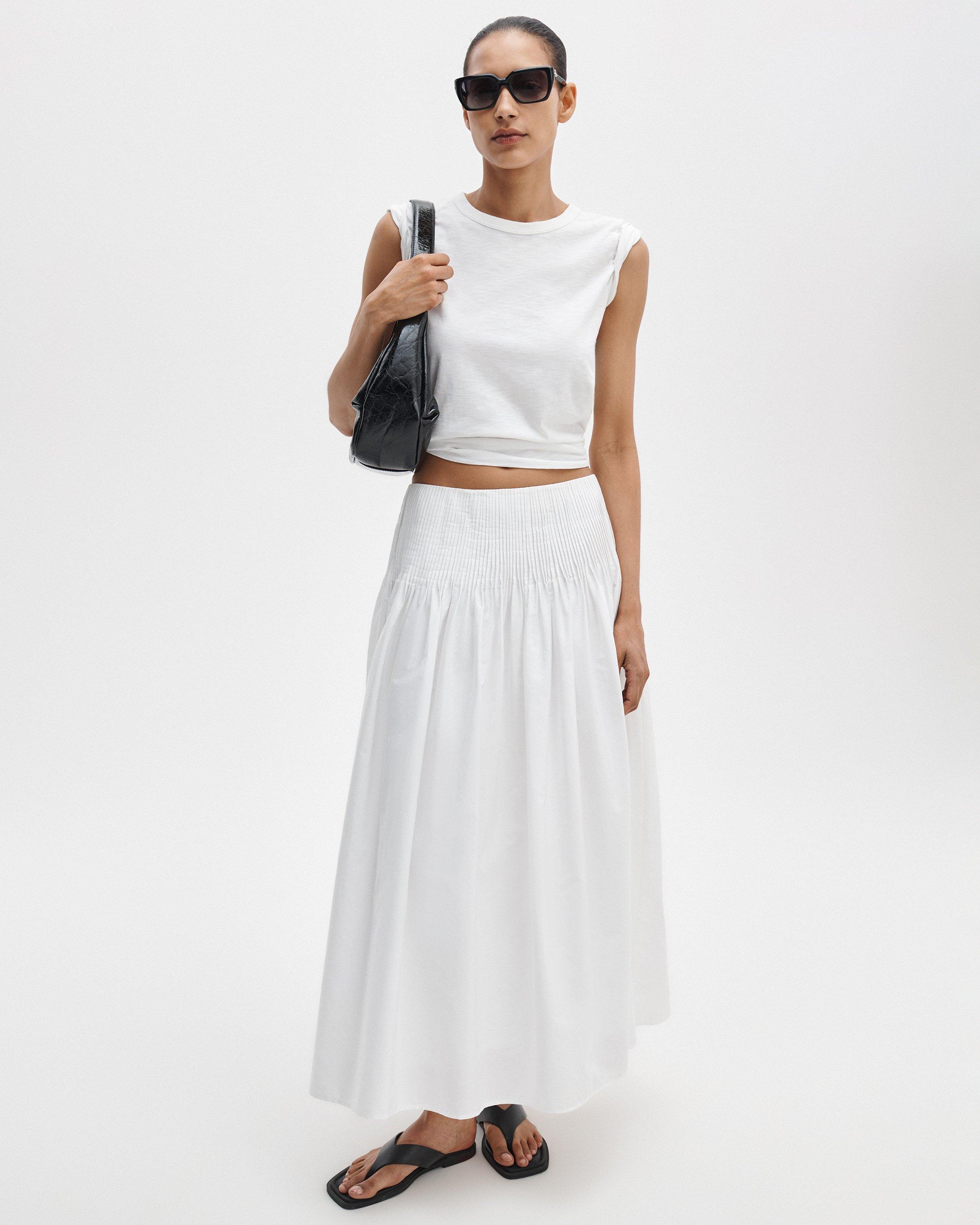 Elena Pintucked Poplin Skirt image number 1