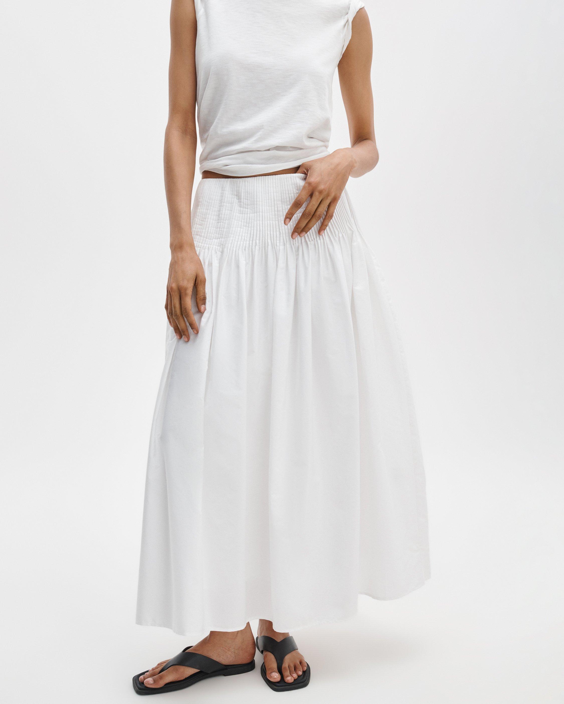 Elena Pintucked Poplin Skirt image number 3