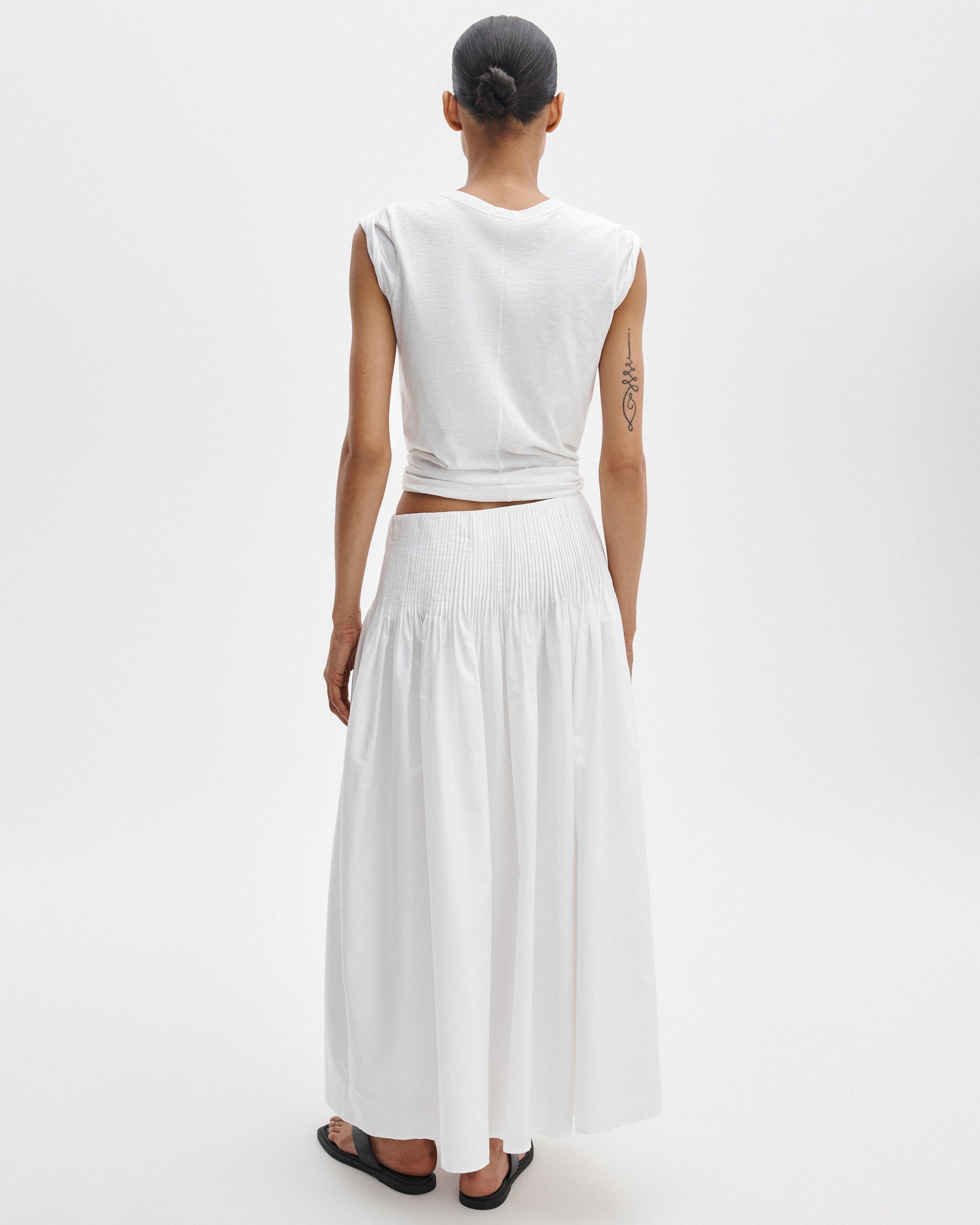 Elena Pintucked Poplin Skirt image number 5