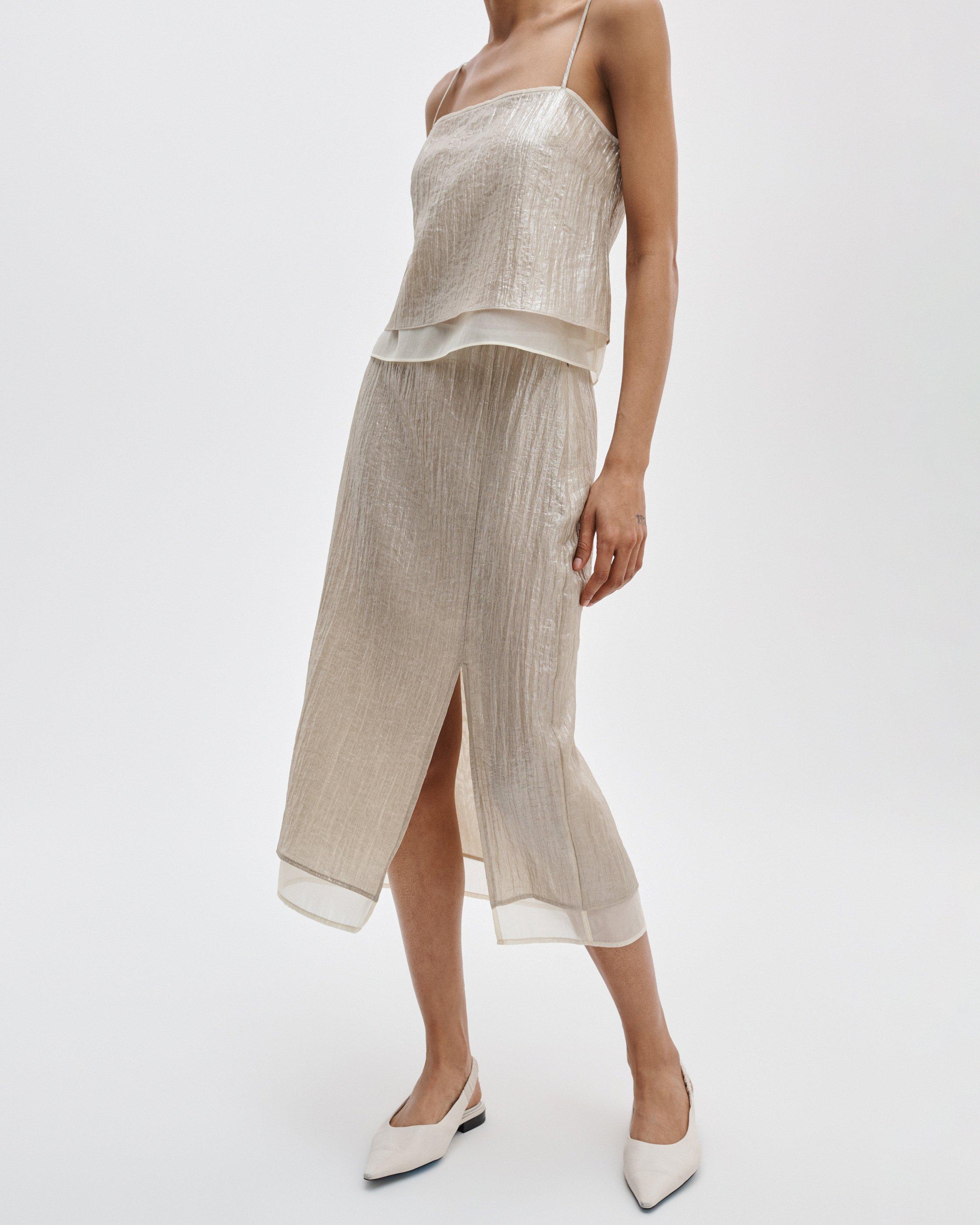 Suki Crinkled Organza Midi Skirt image number 3