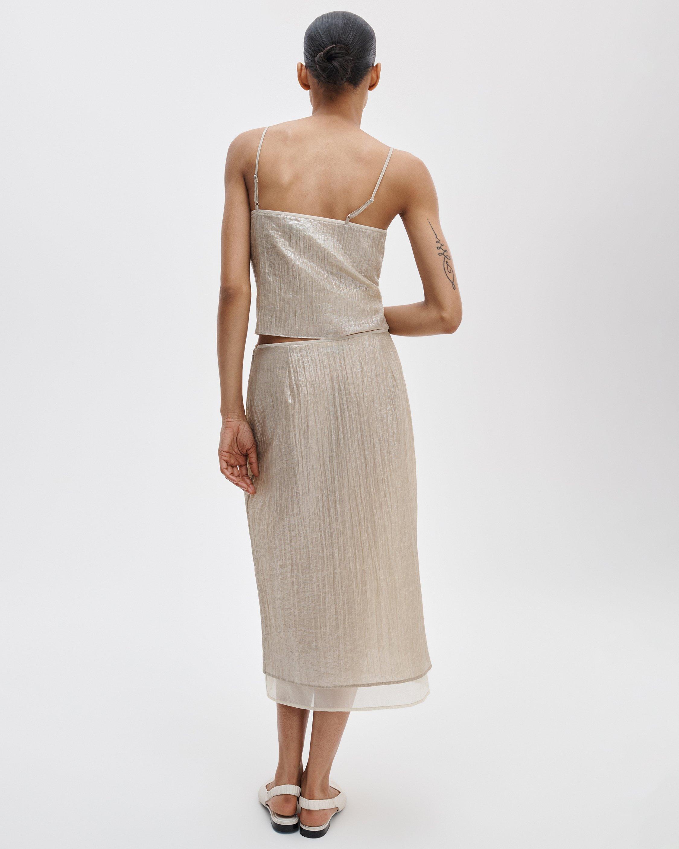 Suki Crinkled Organza Midi Skirt image number 5