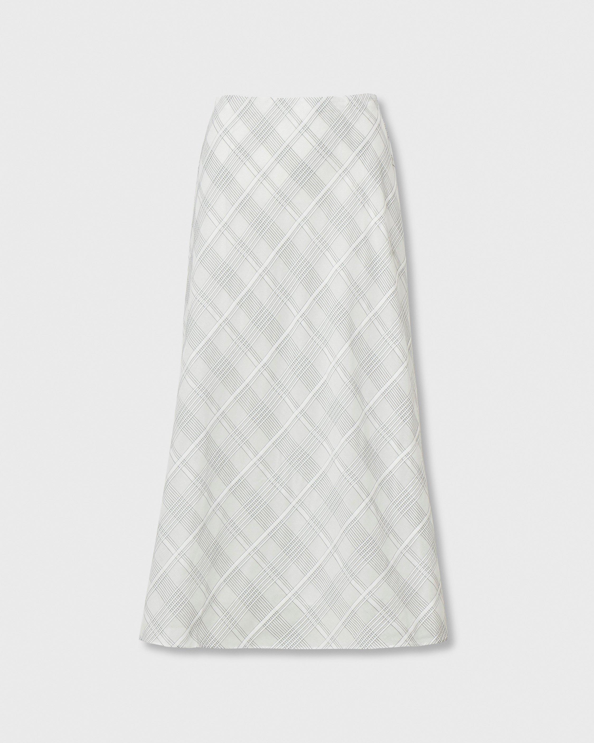 Wren Plaid Cotton-Silk Skirt image number 2