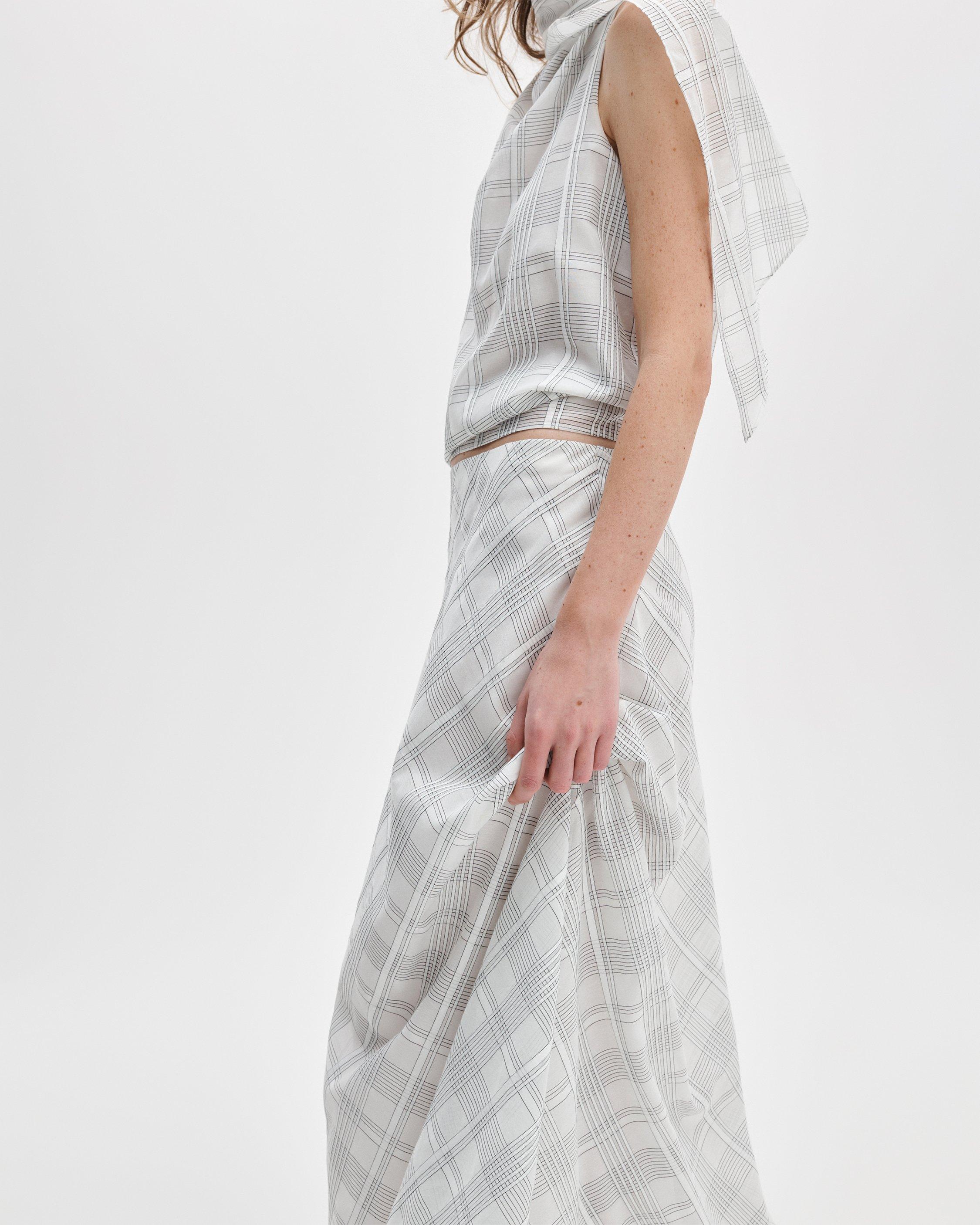 Wren Plaid Cotton-Silk Skirt image number 4
