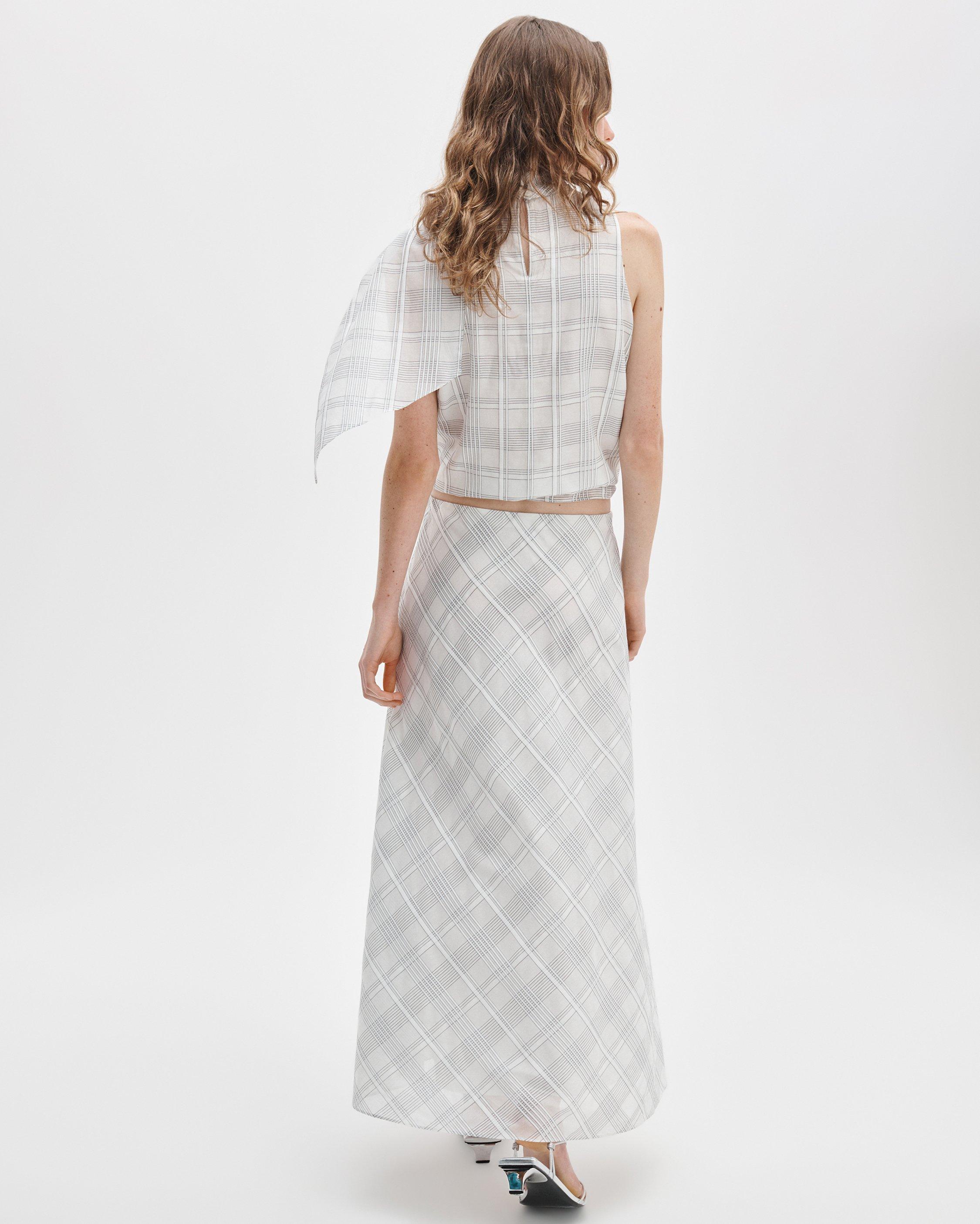 Wren Plaid Cotton-Silk Skirt image number 5