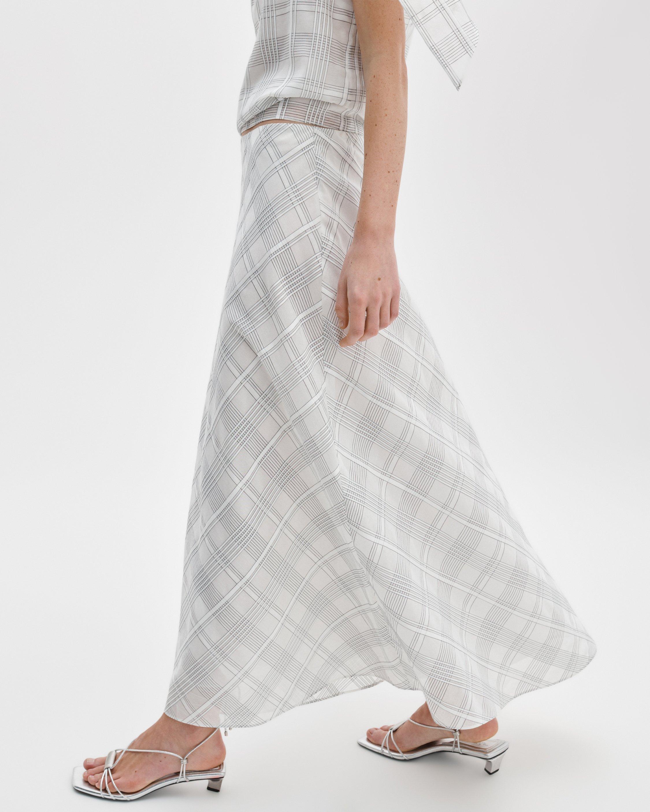 Wren Plaid Cotton-Silk Skirt image number 6