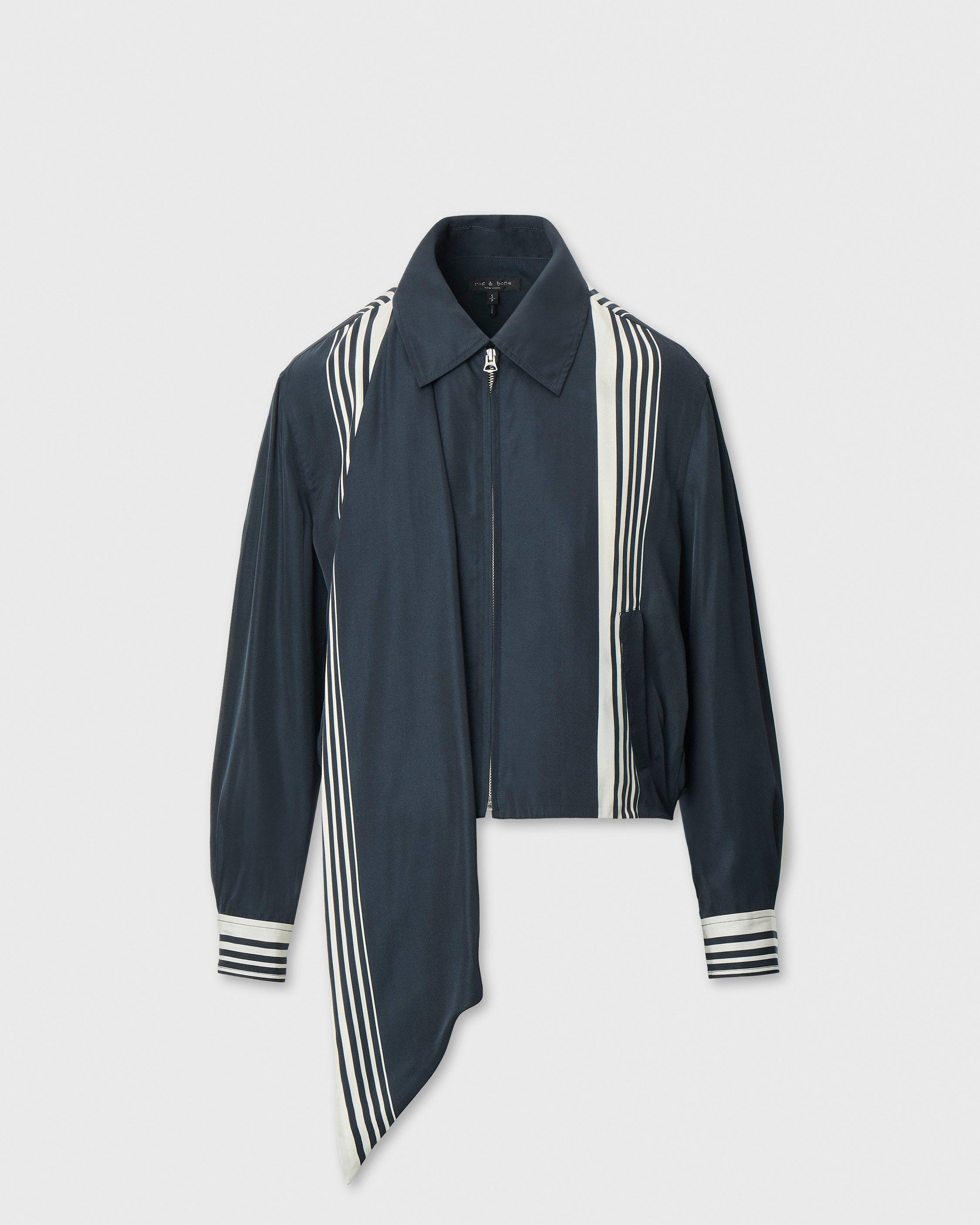 Krista Striped Silk-Blend Jacket image number 2