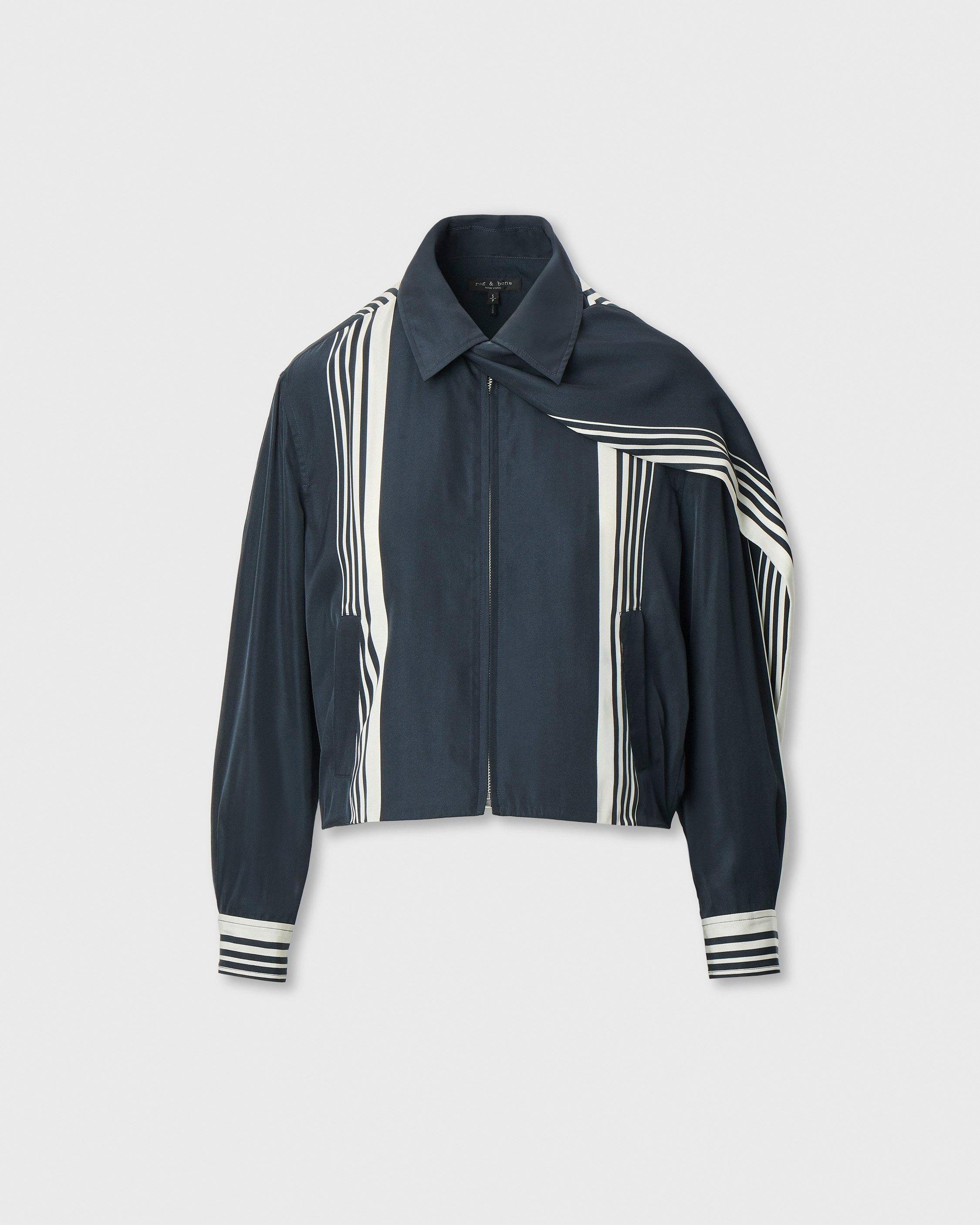 Krista Striped Silk-Blend Jacket image number 6
