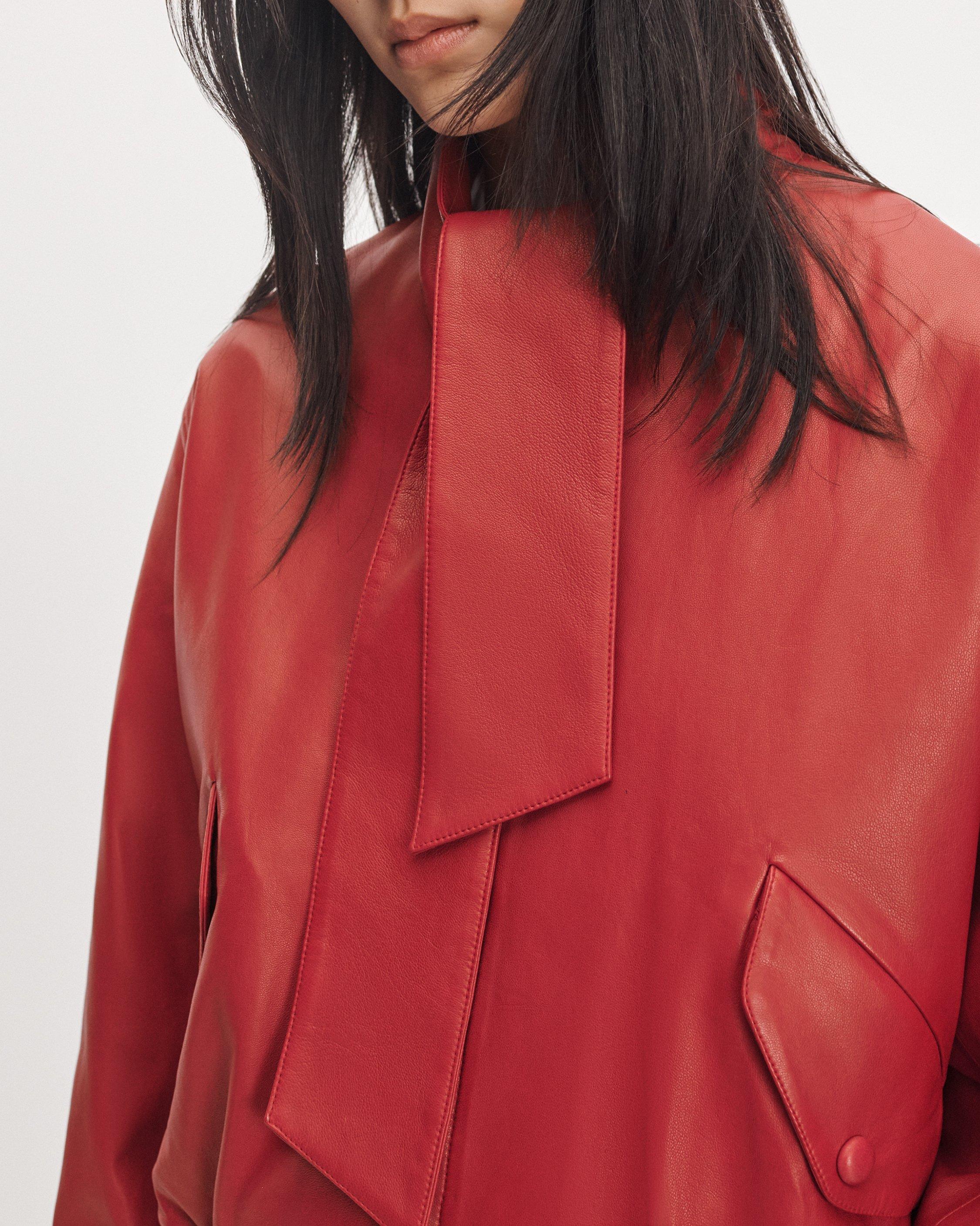 Marissa Scarf Leather Bomber image number 3