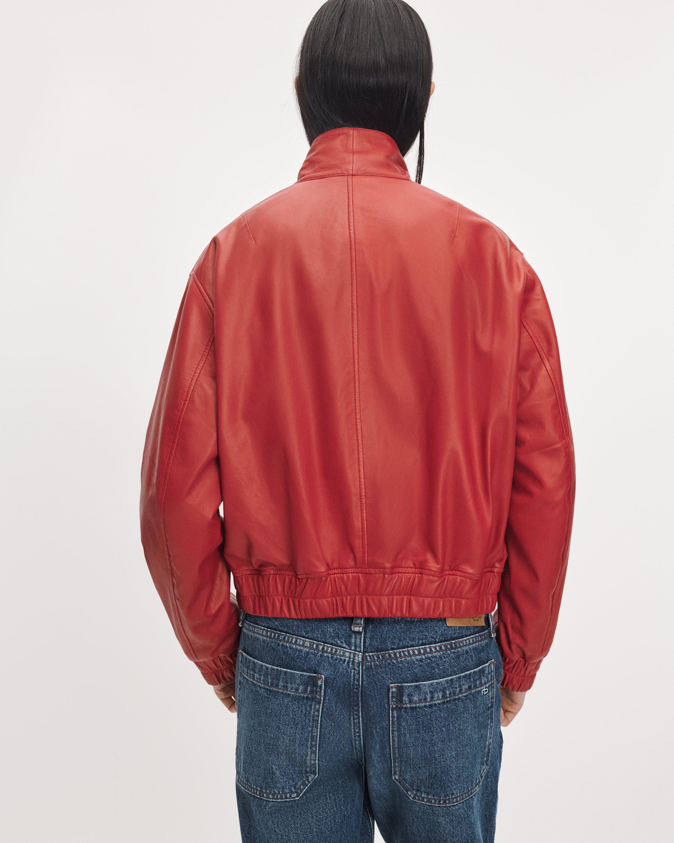 Marissa Scarf Leather Bomber image number 4
