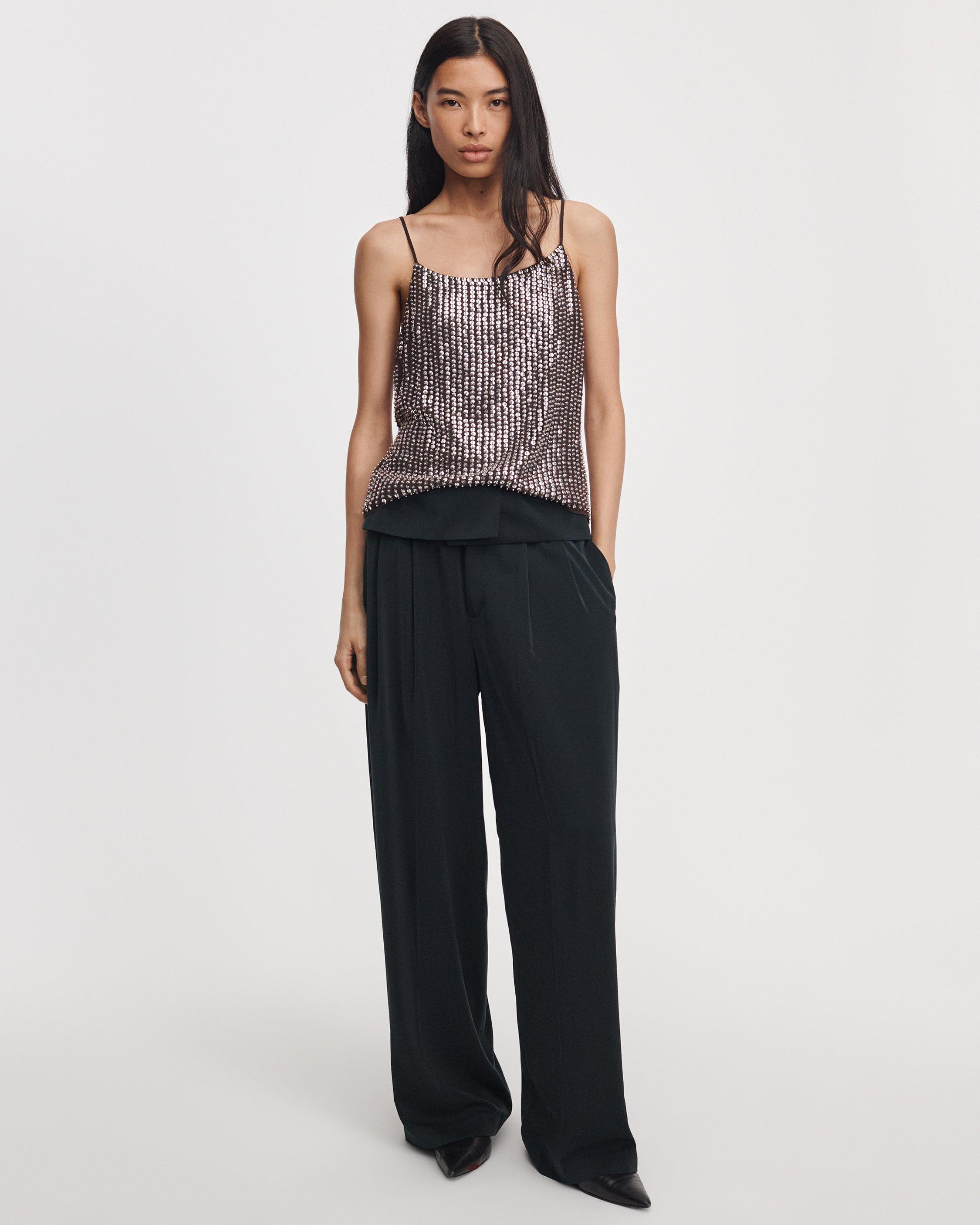 Shania Foldover Satin Pant image number 1