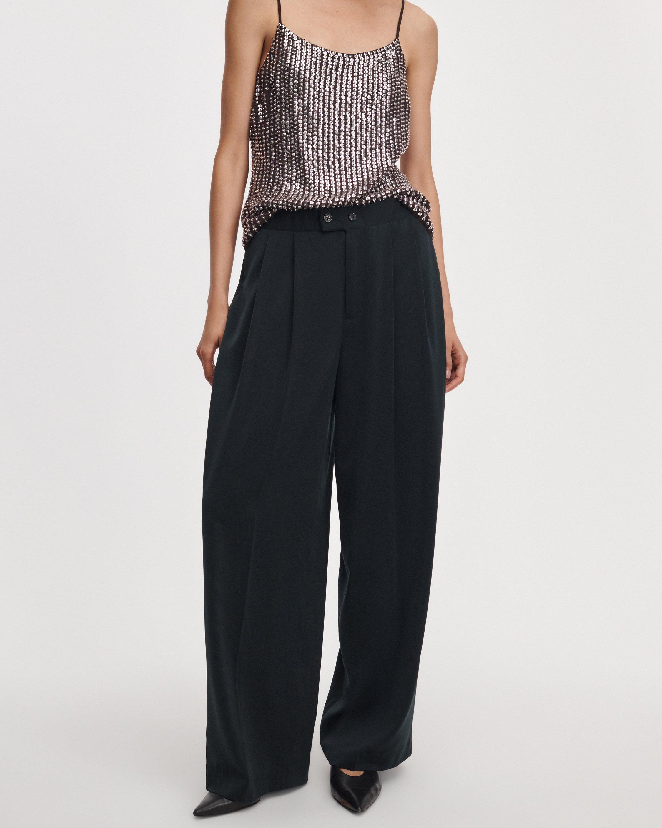 Shania Foldover Satin Pant image number 3