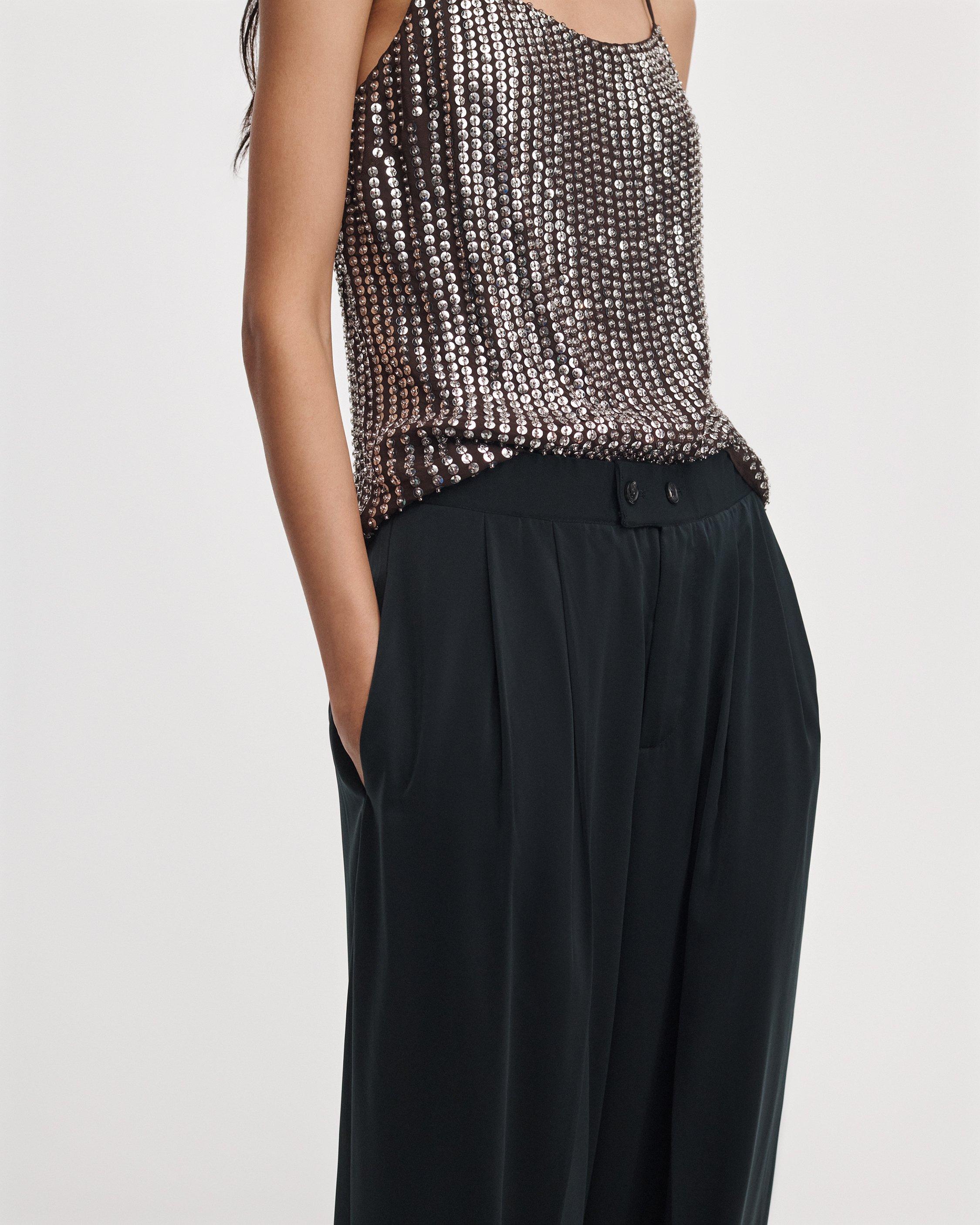 Shania Foldover Satin Pant image number 4
