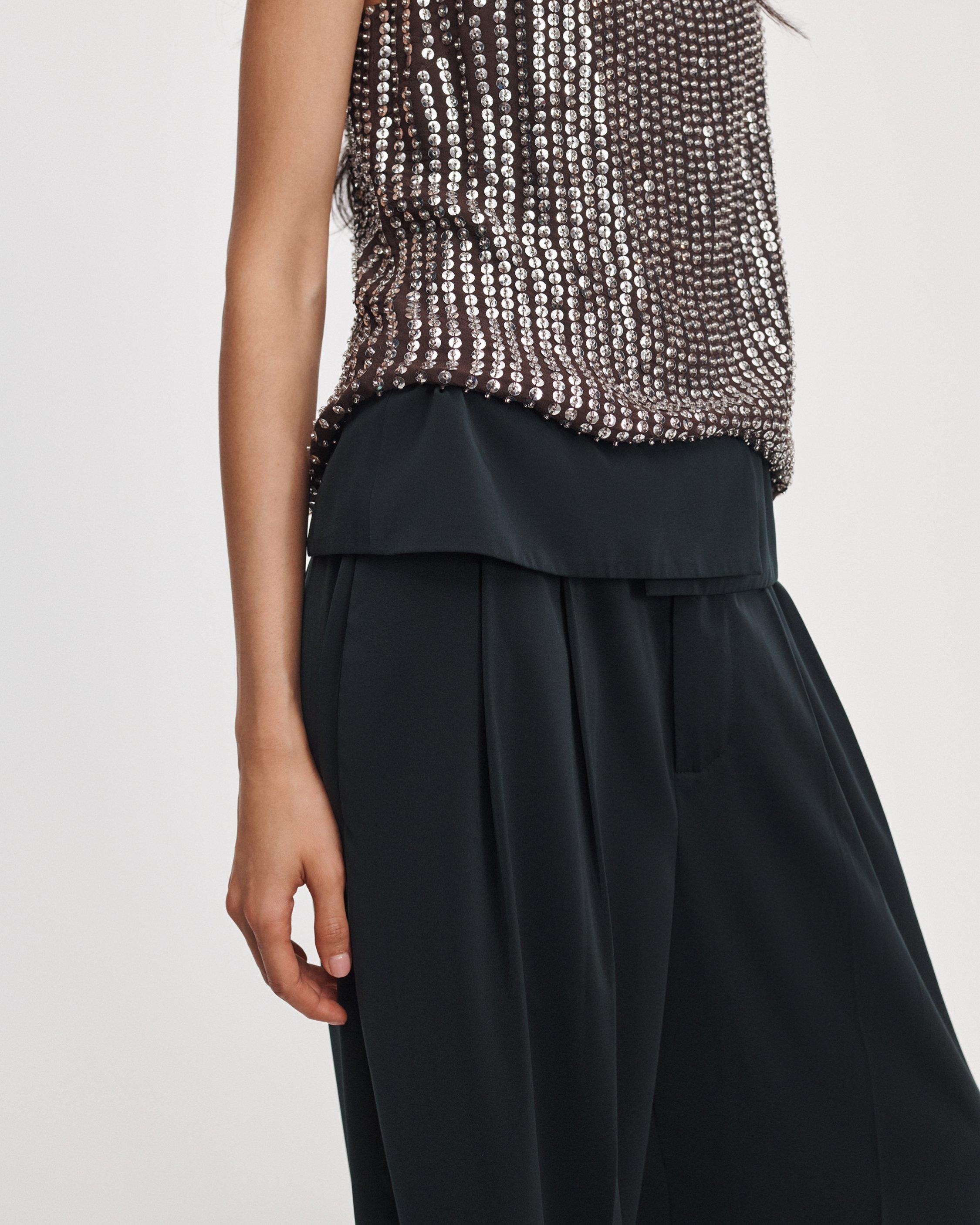 Shania Foldover Satin Pant image number 6