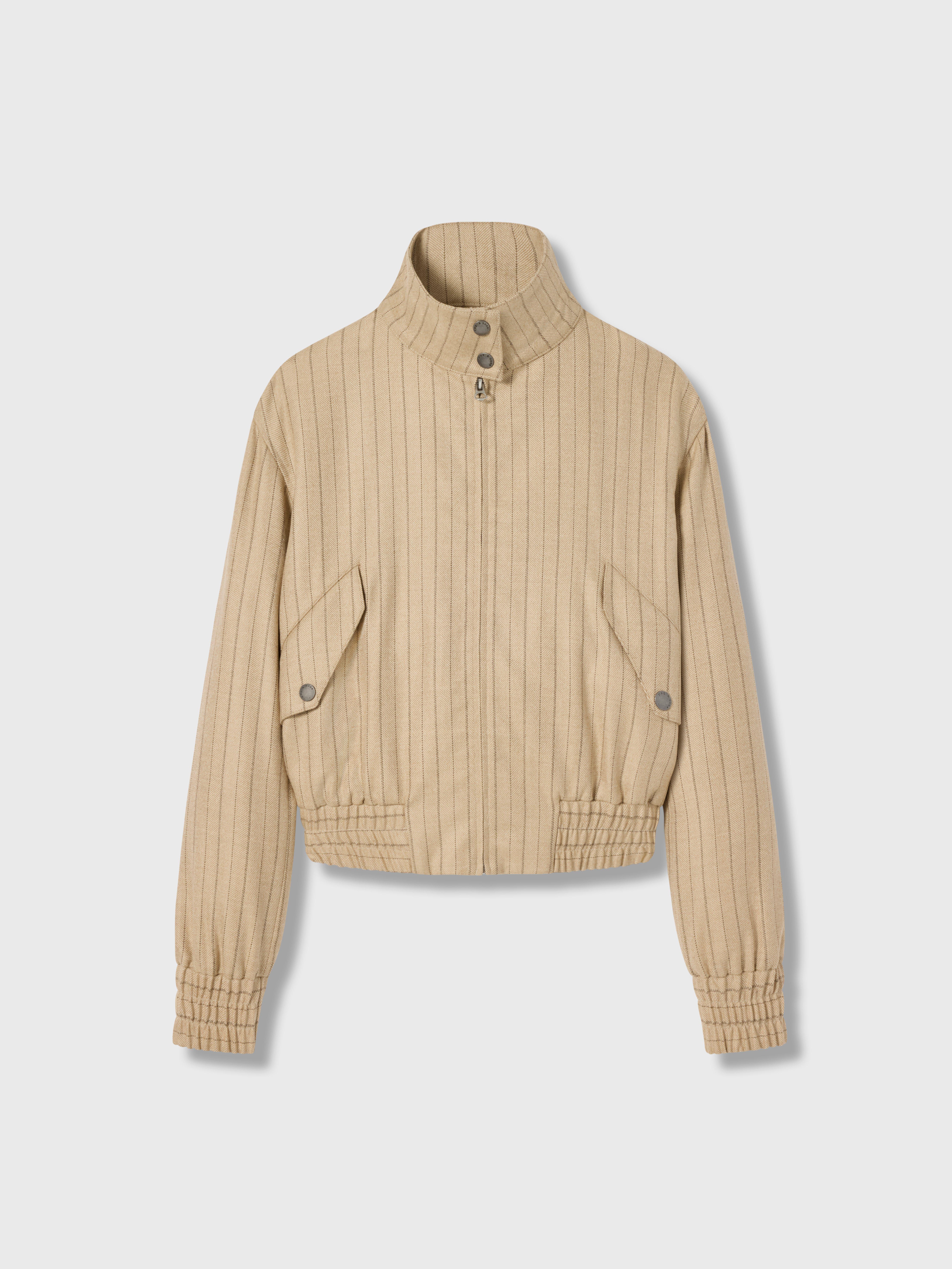 Eliza Striped Bomber Jacket image number 2