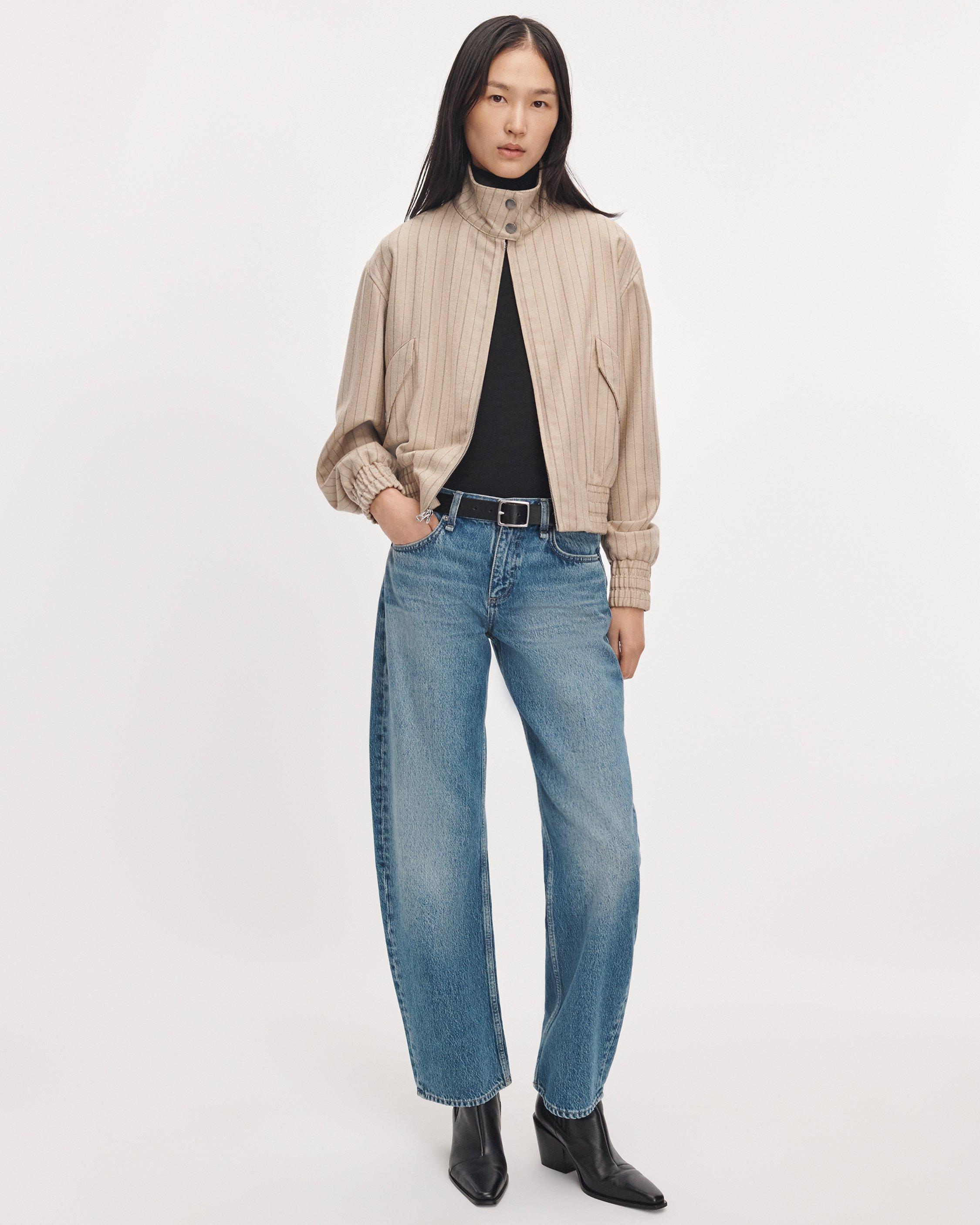 Eliza Striped Bomber Jacket image number 3