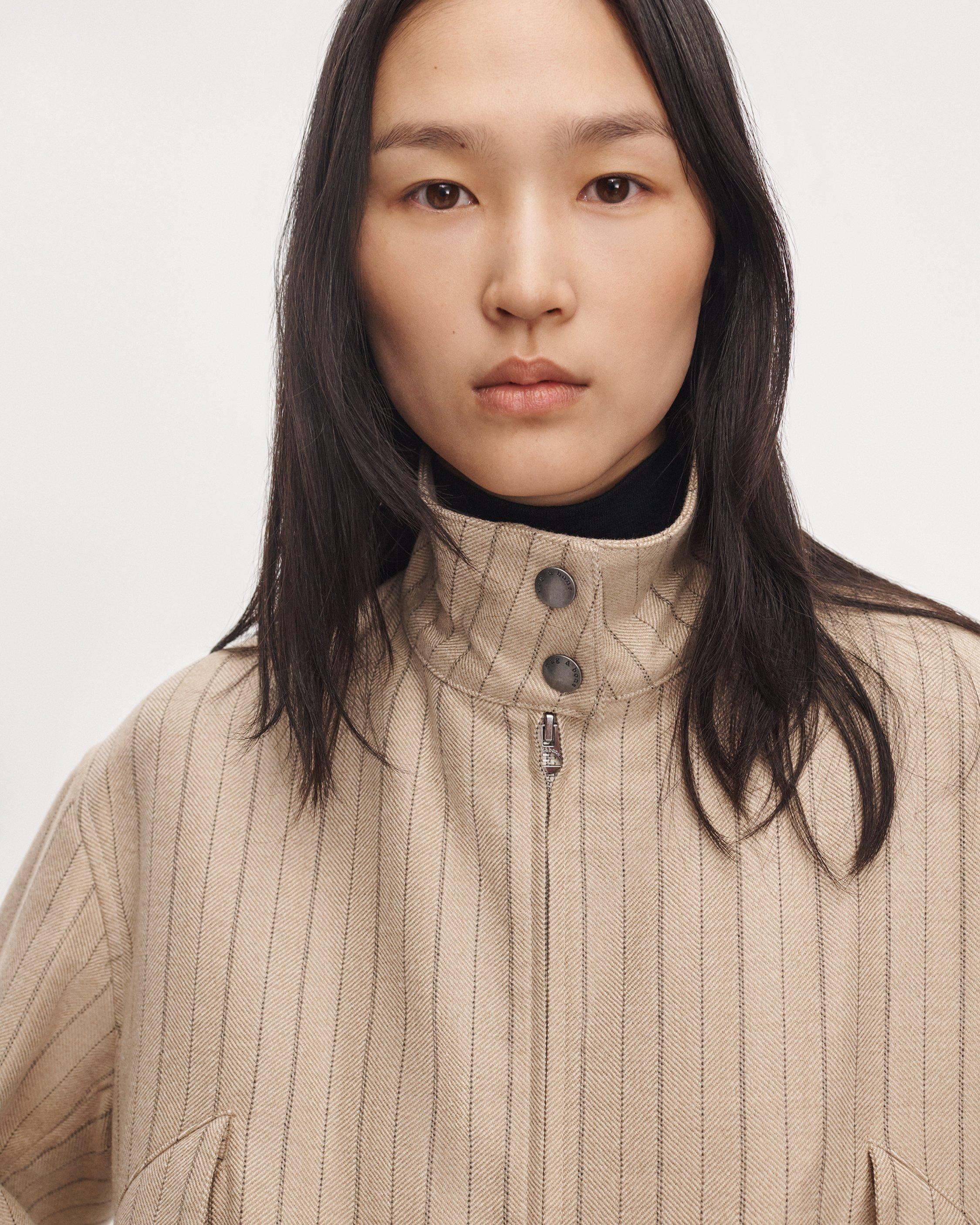 Eliza Striped Bomber Jacket image number 4