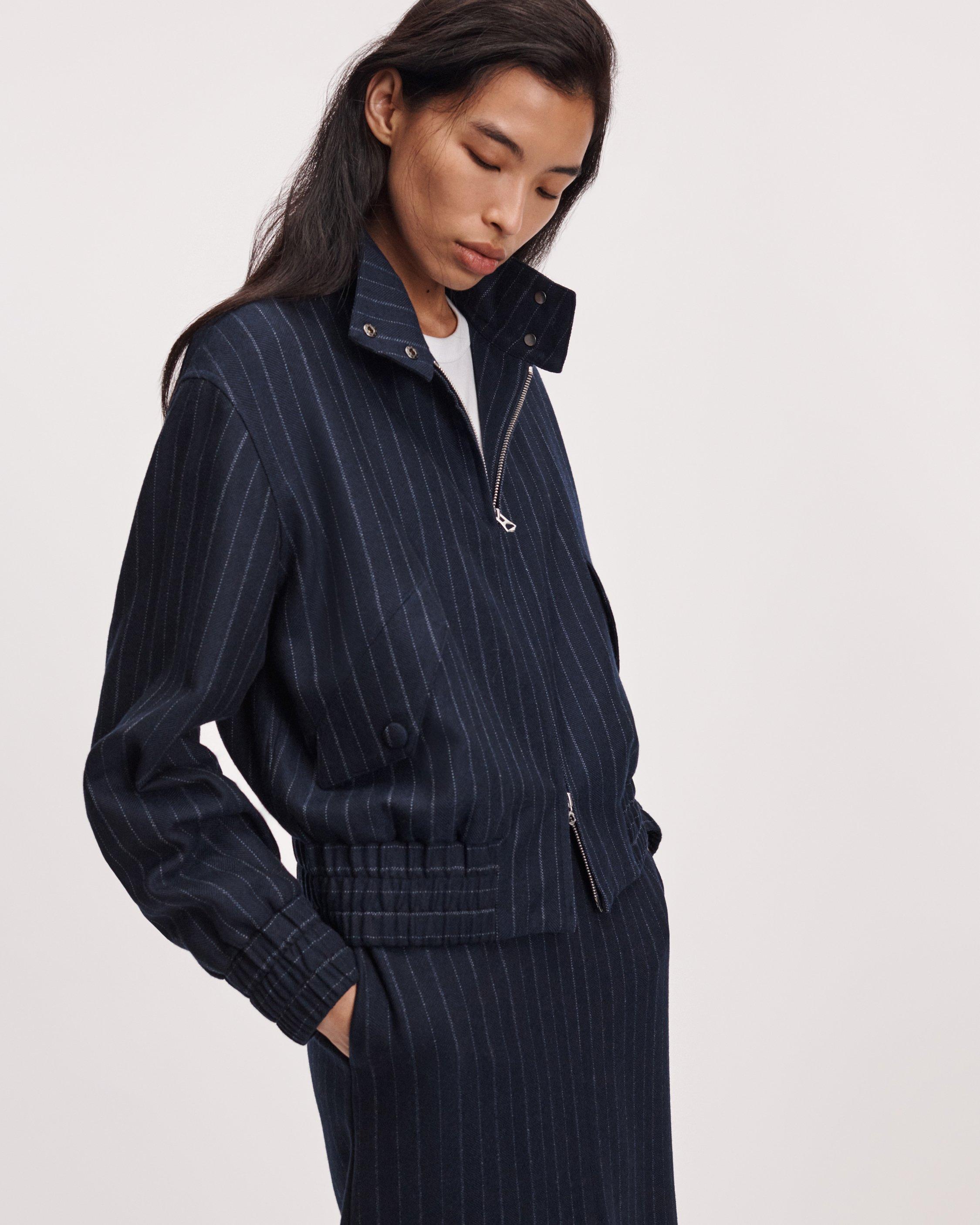 Eliza Striped Bomber Jacket image number 1