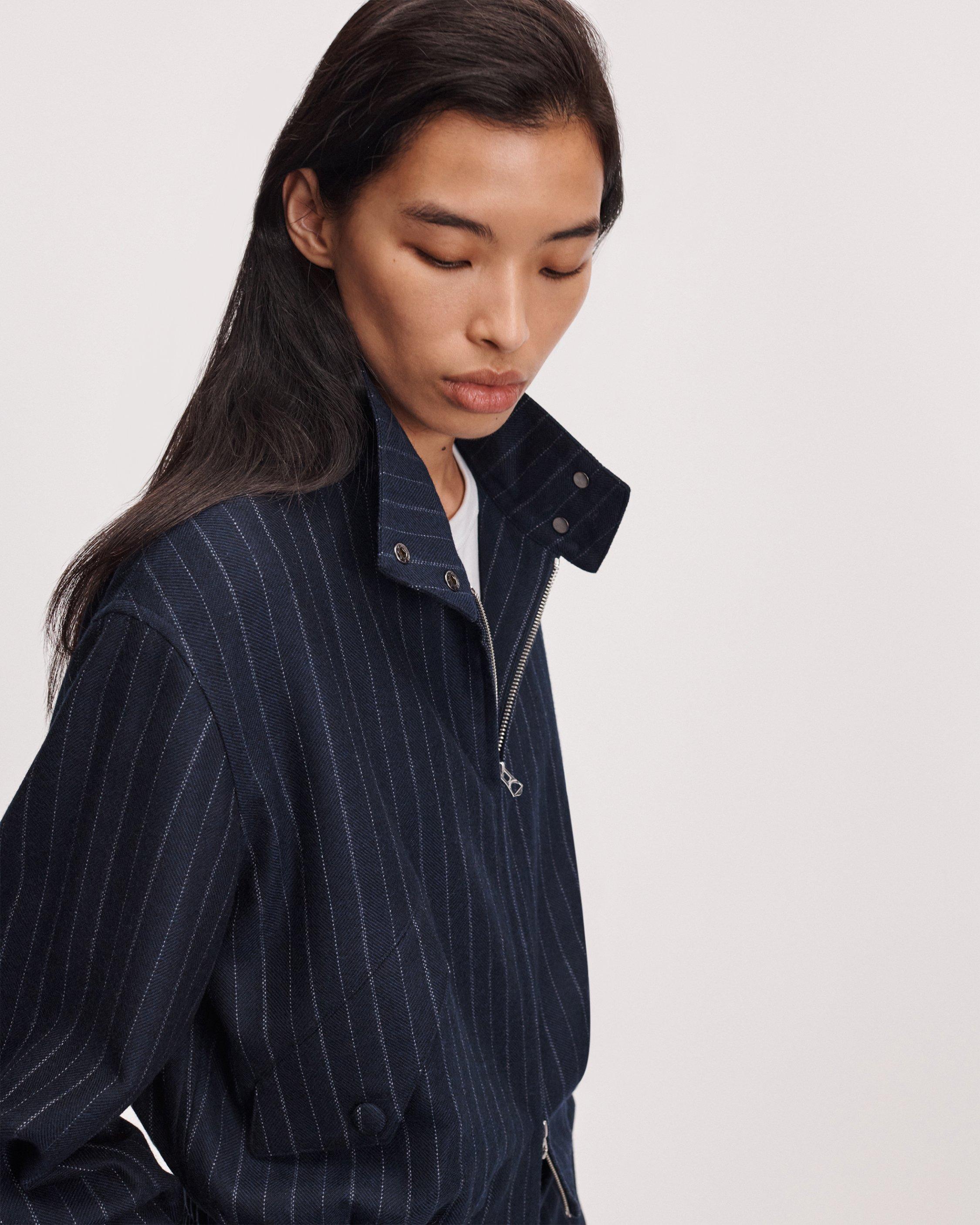 Eliza Striped Bomber Jacket image number 4