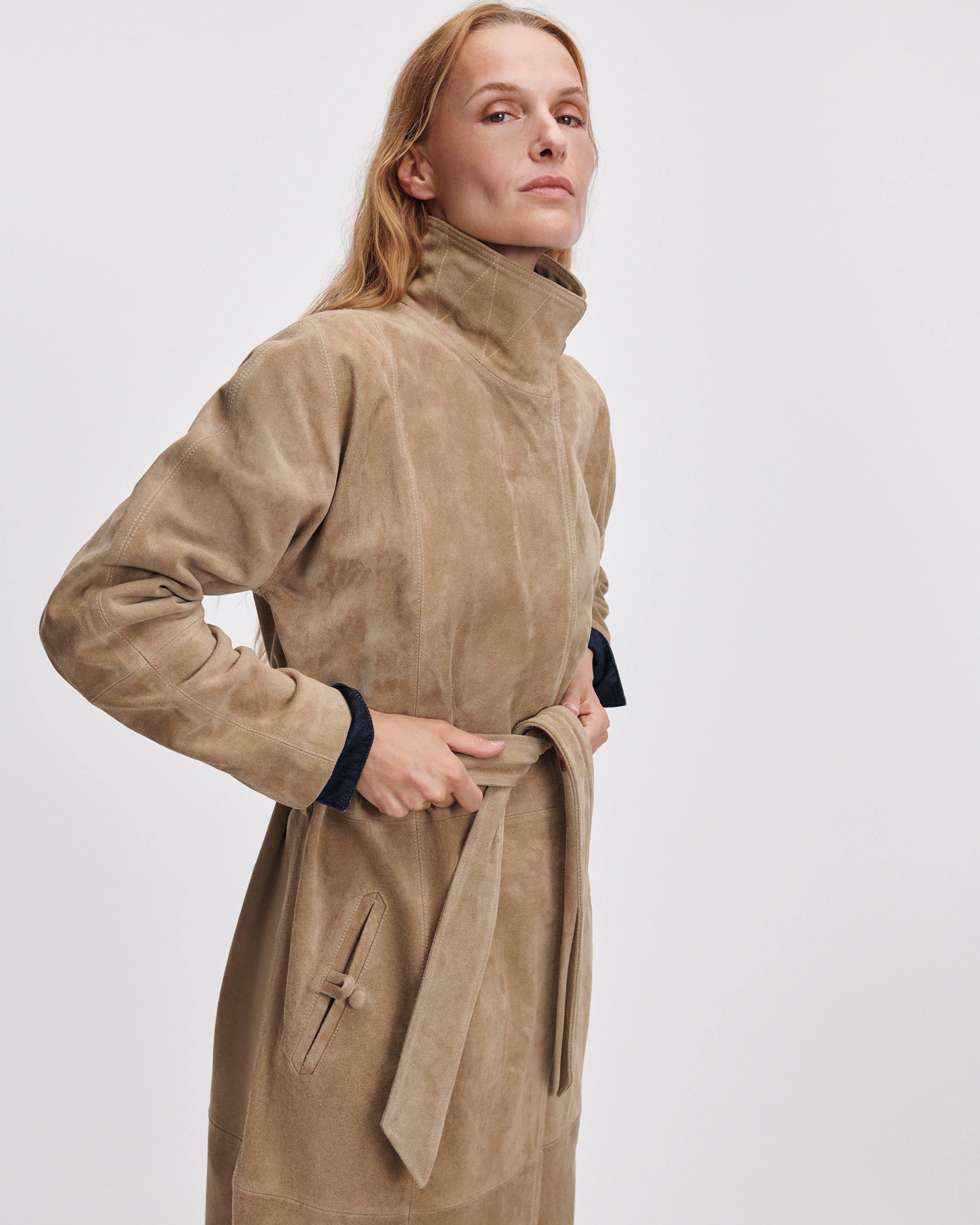 Marlene Suede Trench Coat image number 4