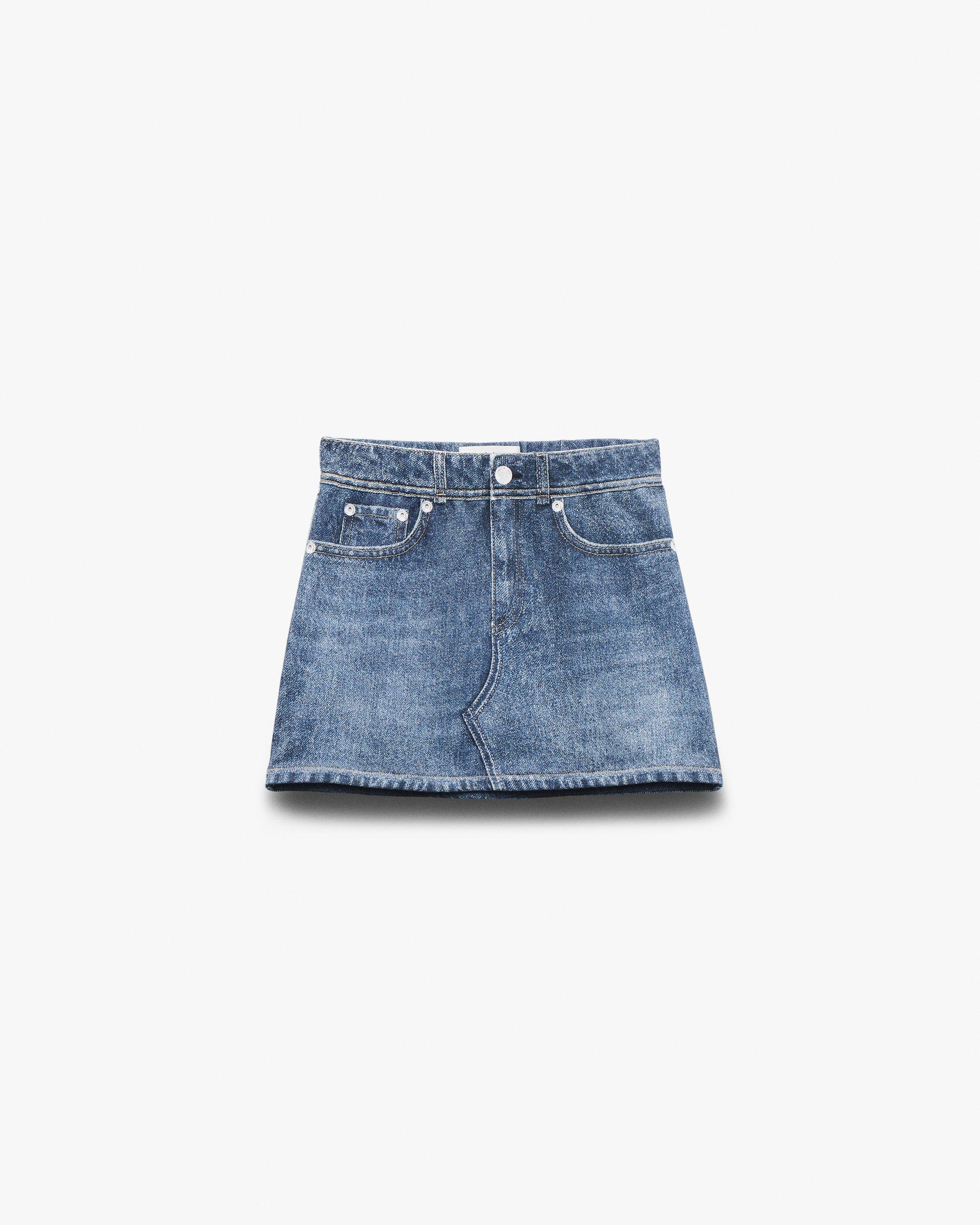 ミニスカート RONRON LOVER STITCH POCKET MINI SKIRT TUBE TOP NAVY RR25BSK4 Women's Mini skirt in coated tailoring denim | Black | Diesel