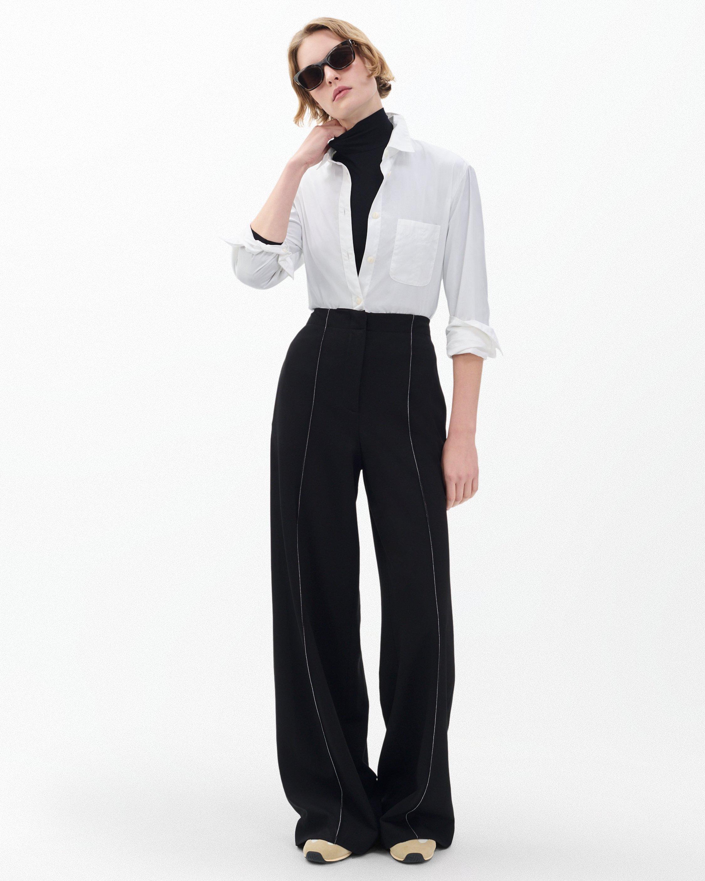 Irina Contrast-Stitch Pants - Black | rag & bone