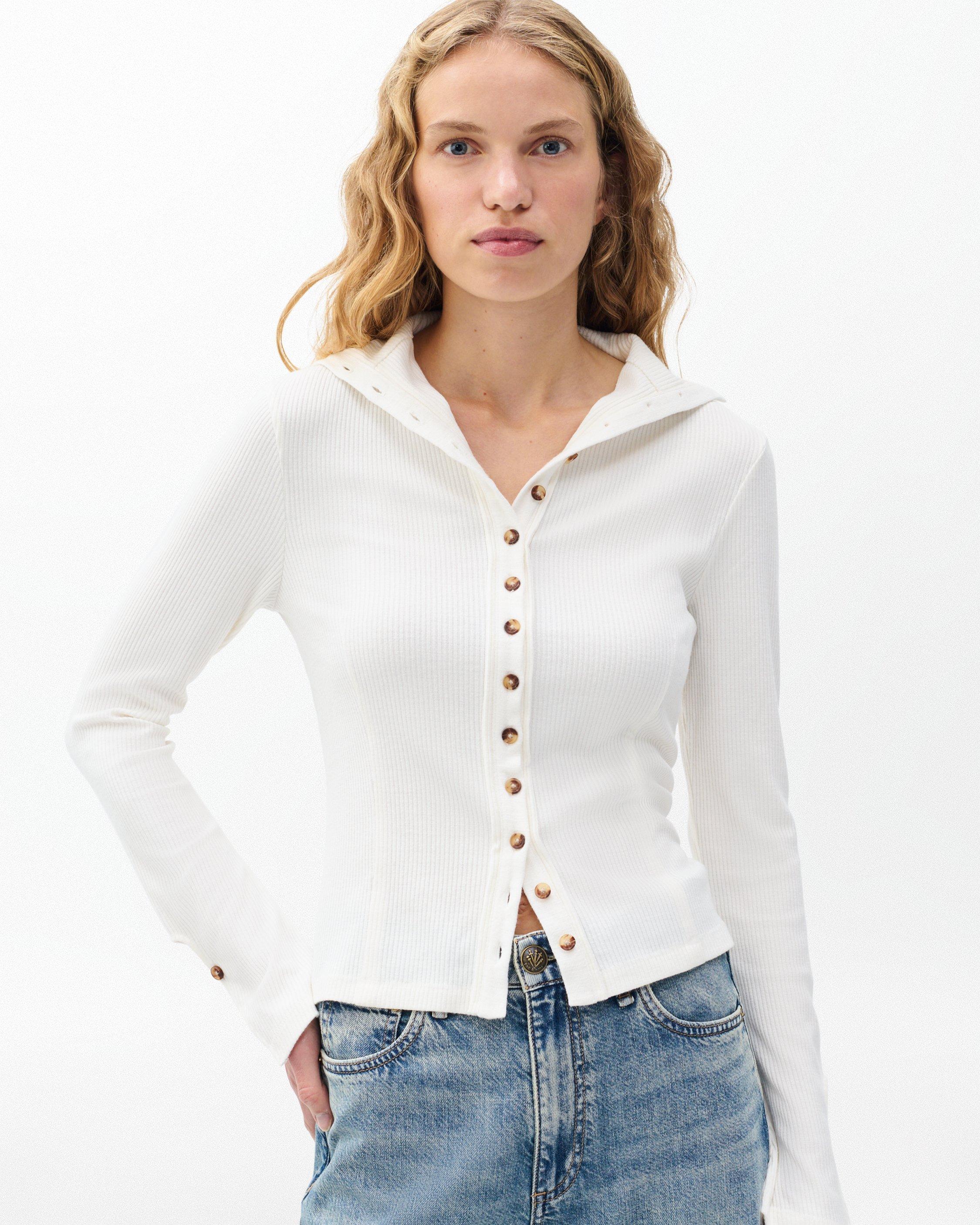 The Knit Ribbed Buttoned Cardigan image number 4