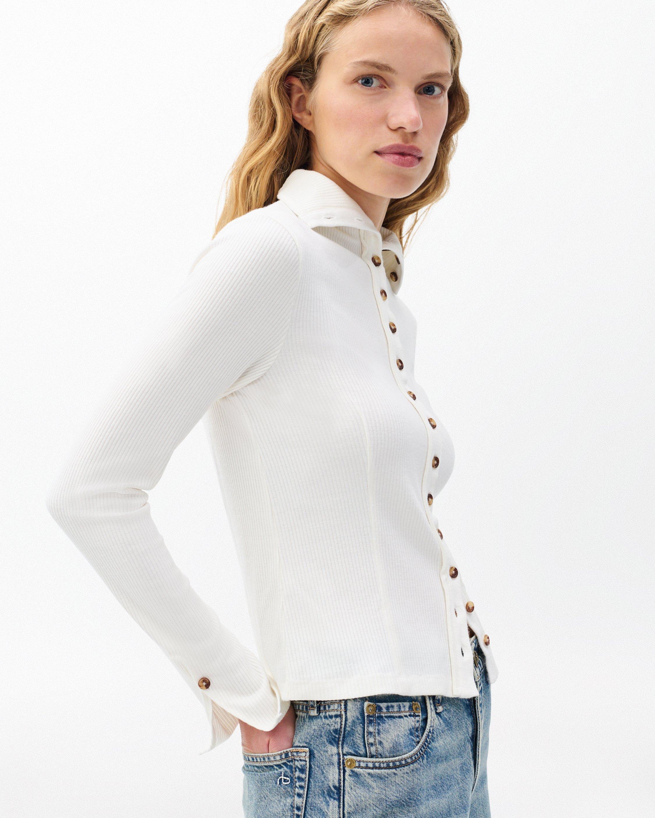The Knit Ribbed Buttoned Cardigan image number 5