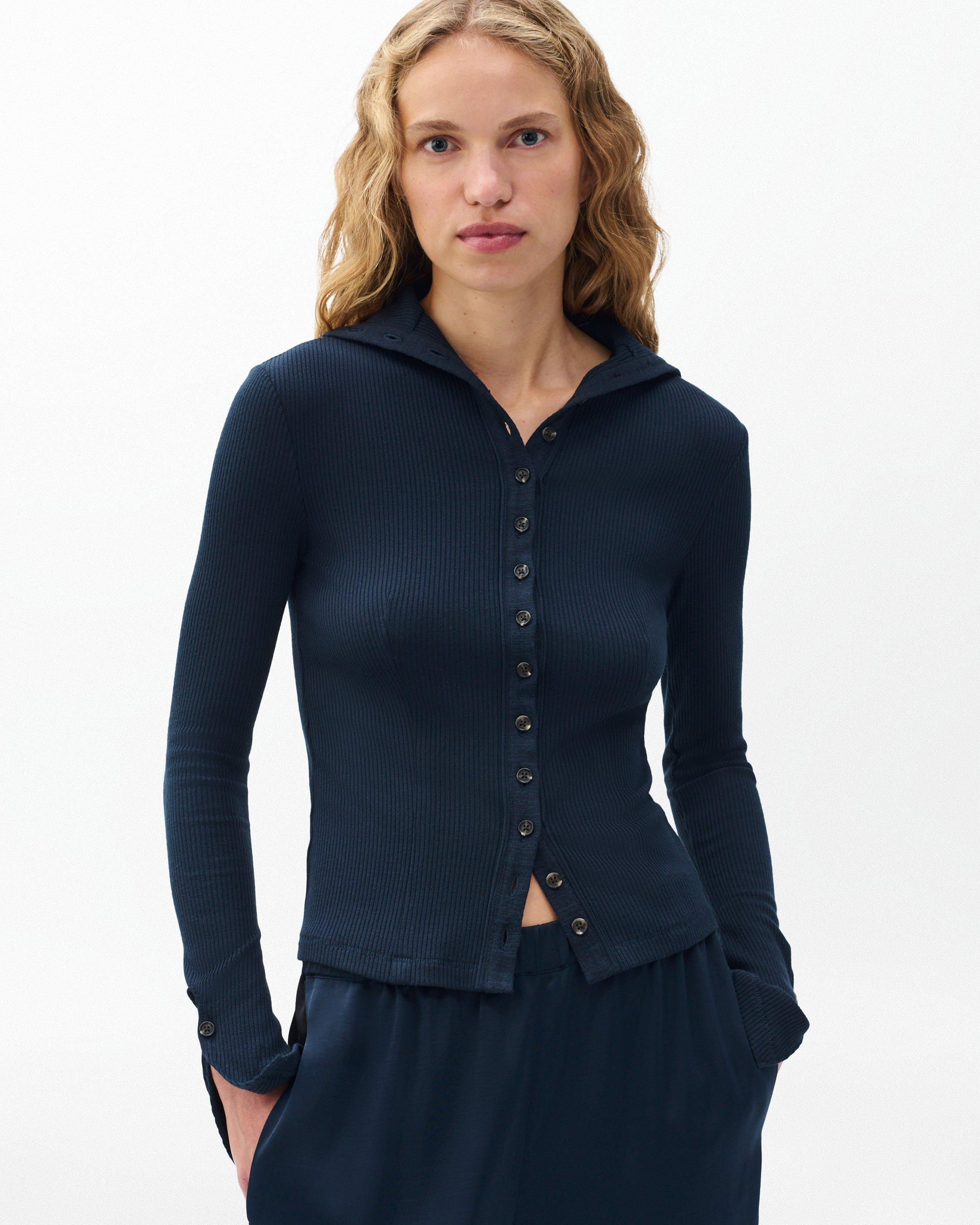 The Knit Ribbed Buttoned Cardigan image number 5