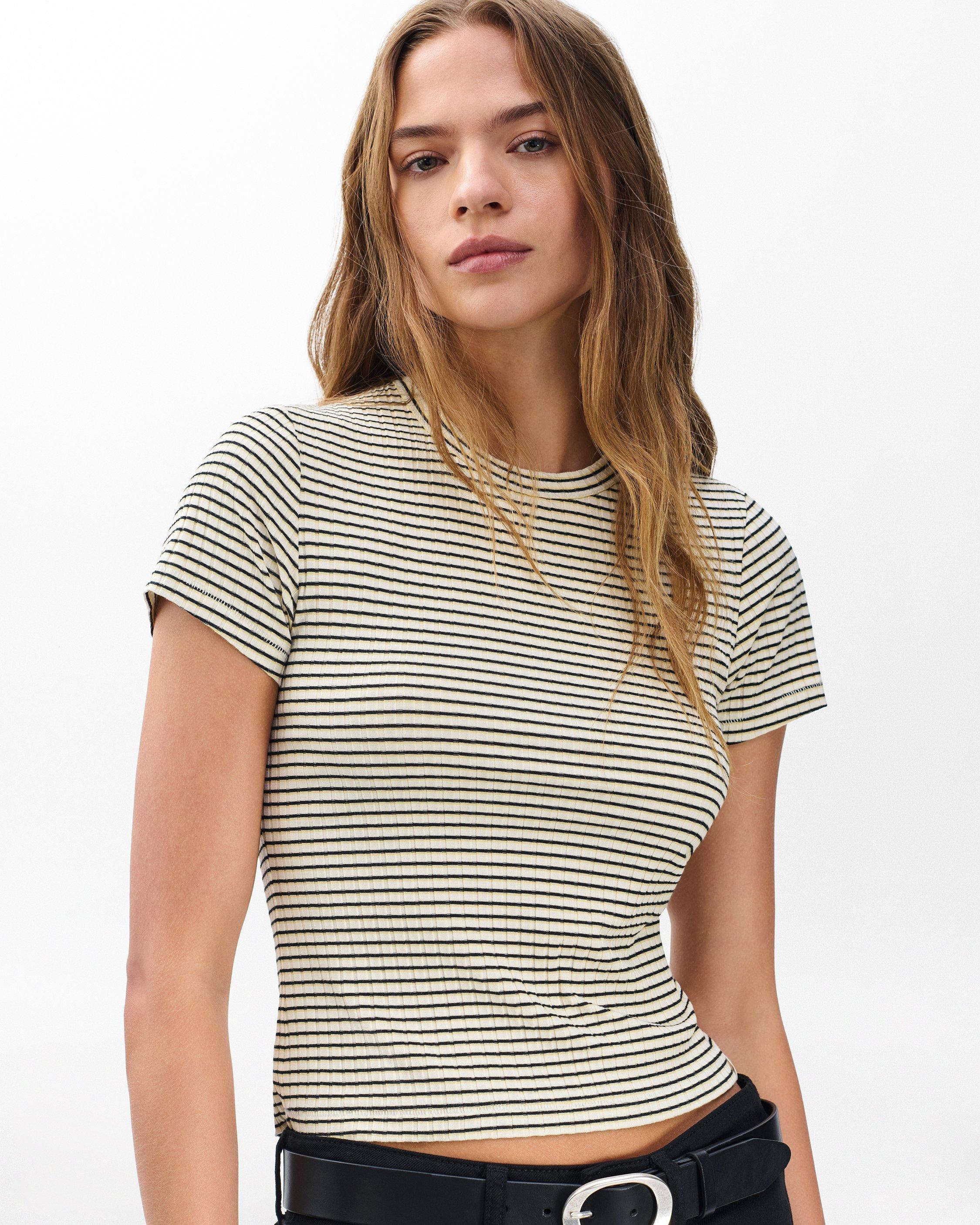 Luca Striped Ribbed Baby Tee image number 1