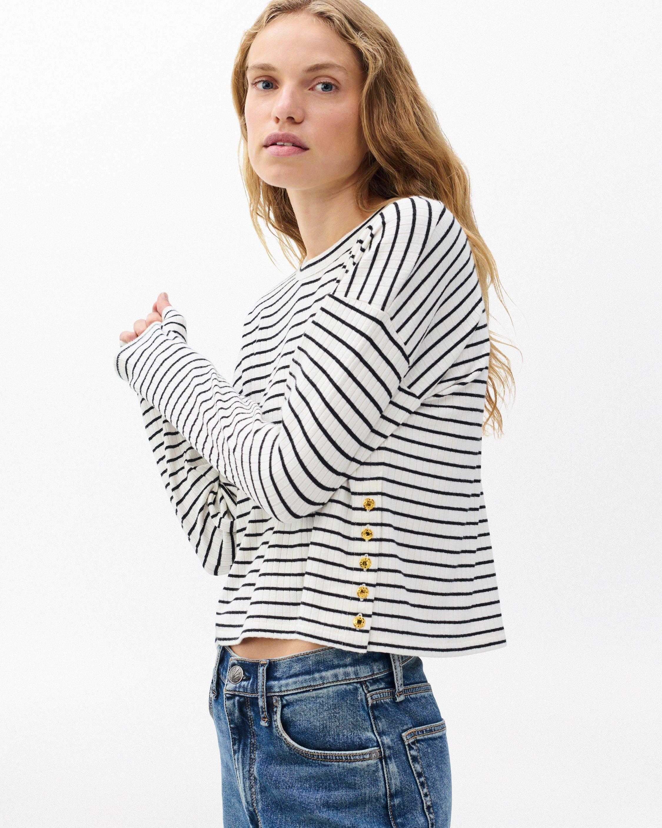 The Knit Striped Long-Sleeve Tee image number 1
