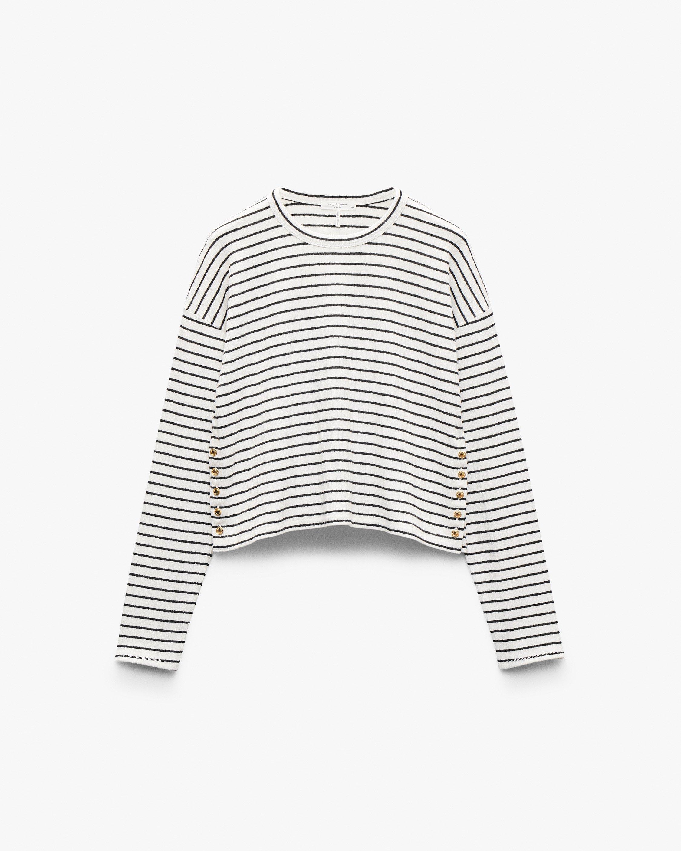 The Knit Striped Long-Sleeve Tee image number 2