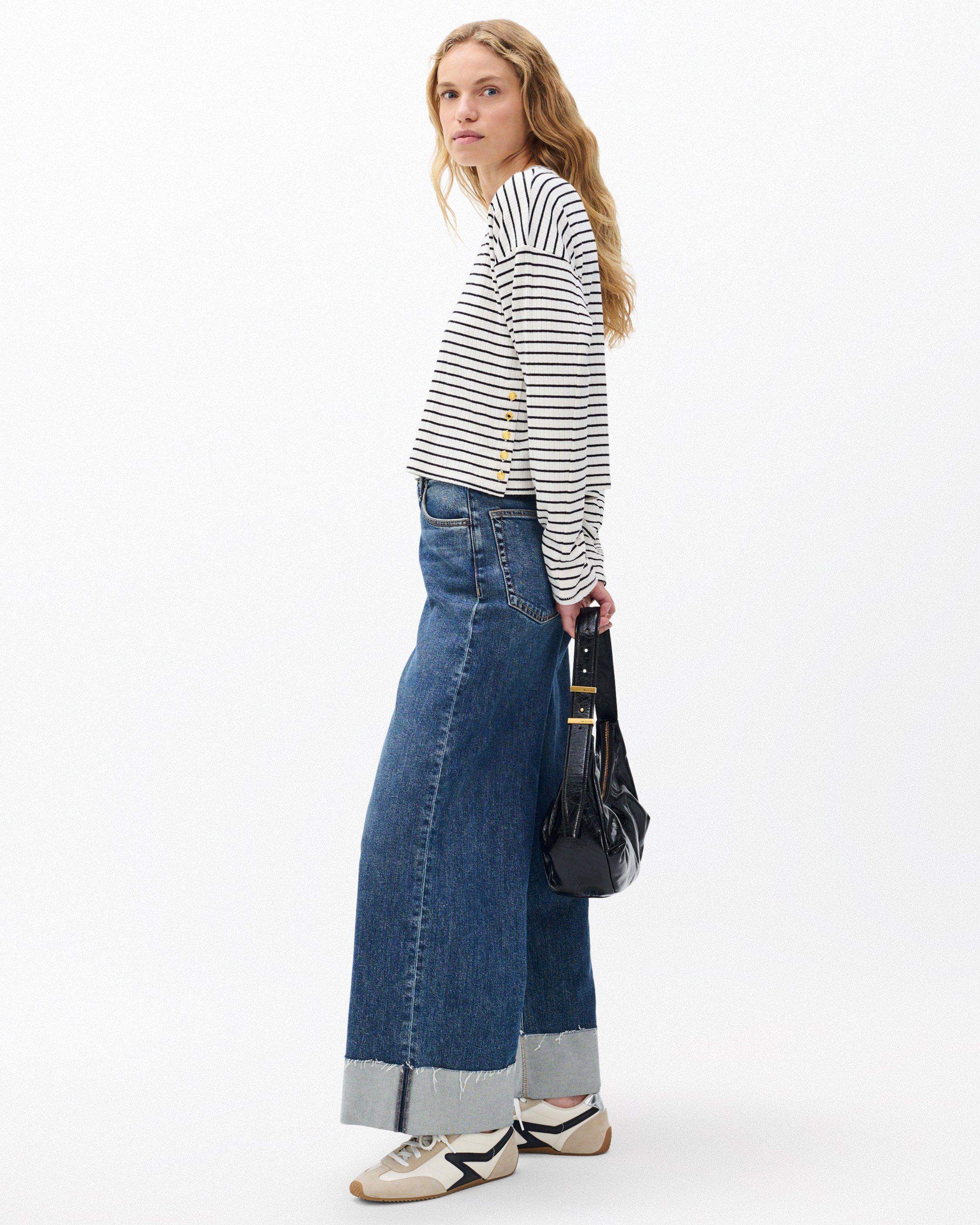 The Knit Striped Long-Sleeve Tee image number 3