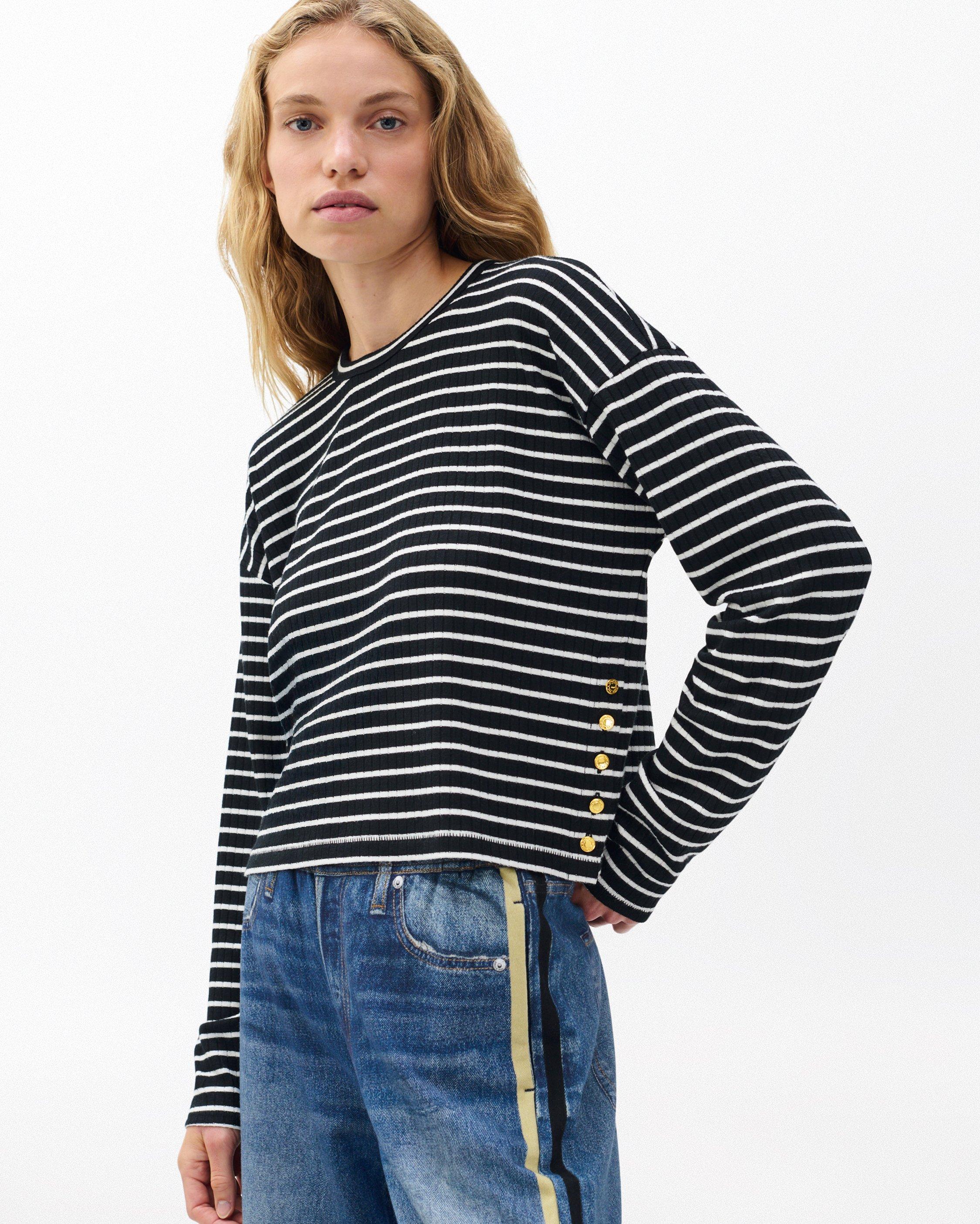 The Knit Striped Long-Sleeve Tee image number 1