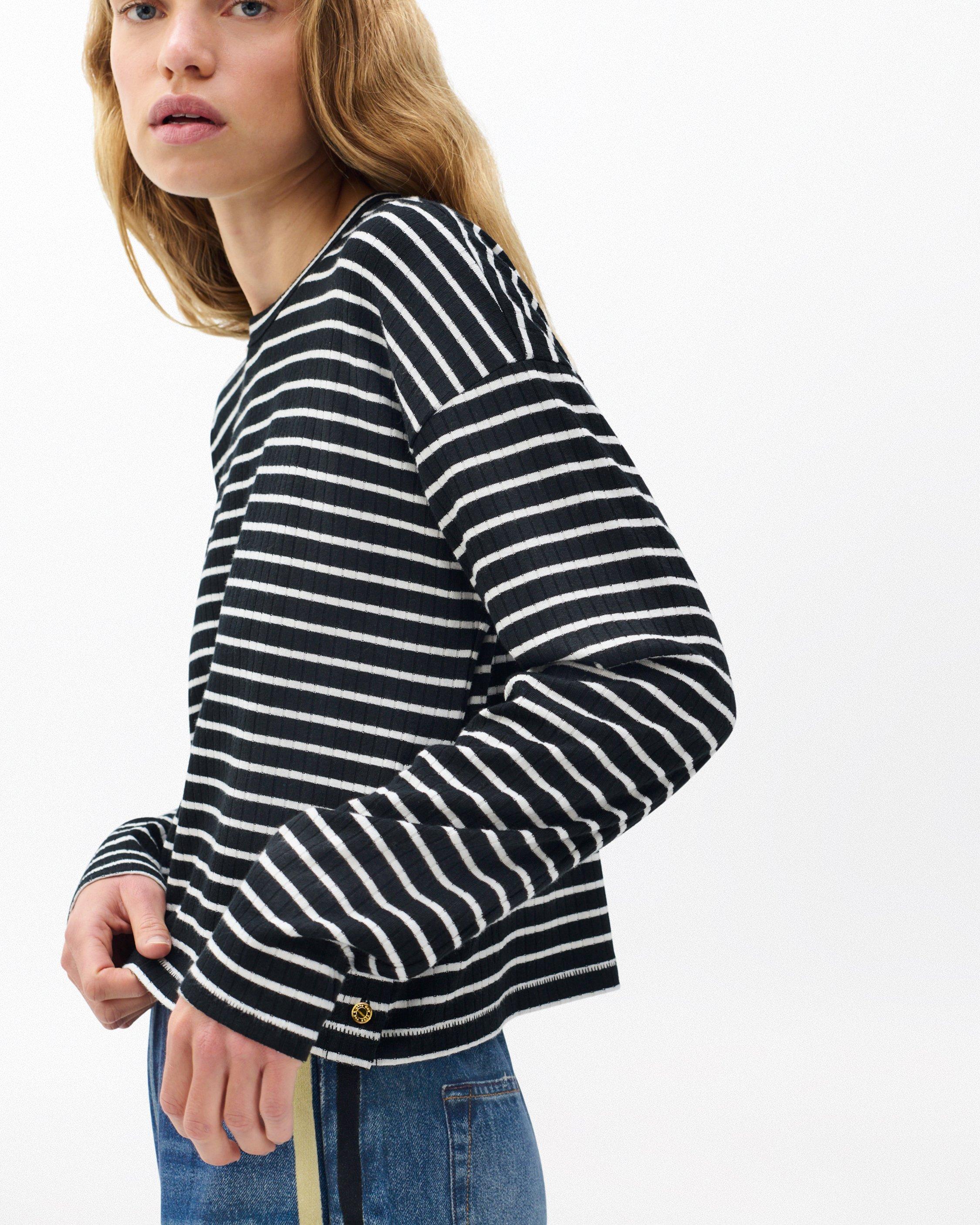 The Knit Striped Long-Sleeve Tee image number 4