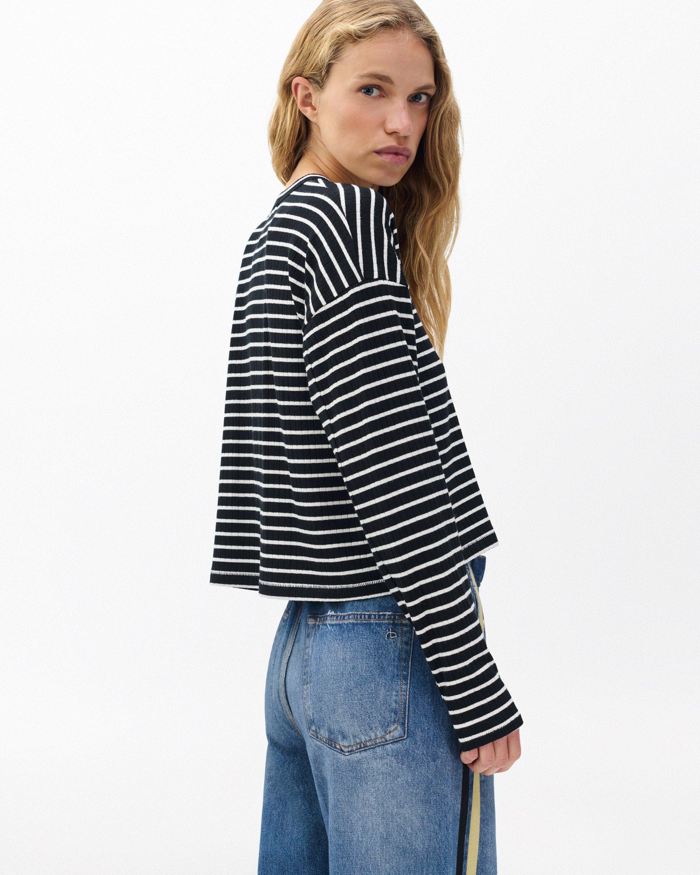 The Knit Striped Long-Sleeve Tee image number 6
